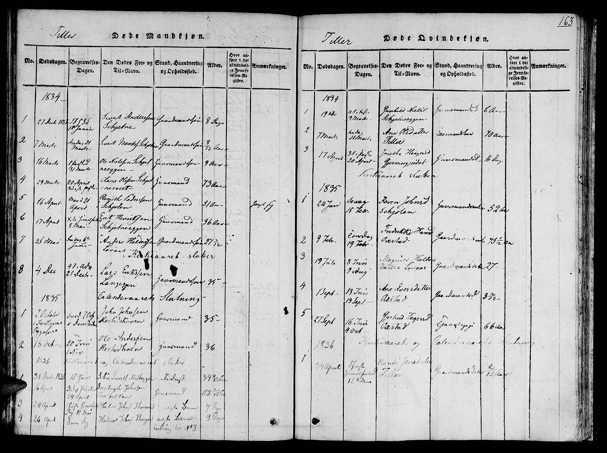 Ministerialprotokoller, klokkerbøker og fødselsregistre - Sør-Trøndelag, SAT/A-1456/618/L0440: Parish register (official) no. 618A04 /2, 1816-1843, p. 163