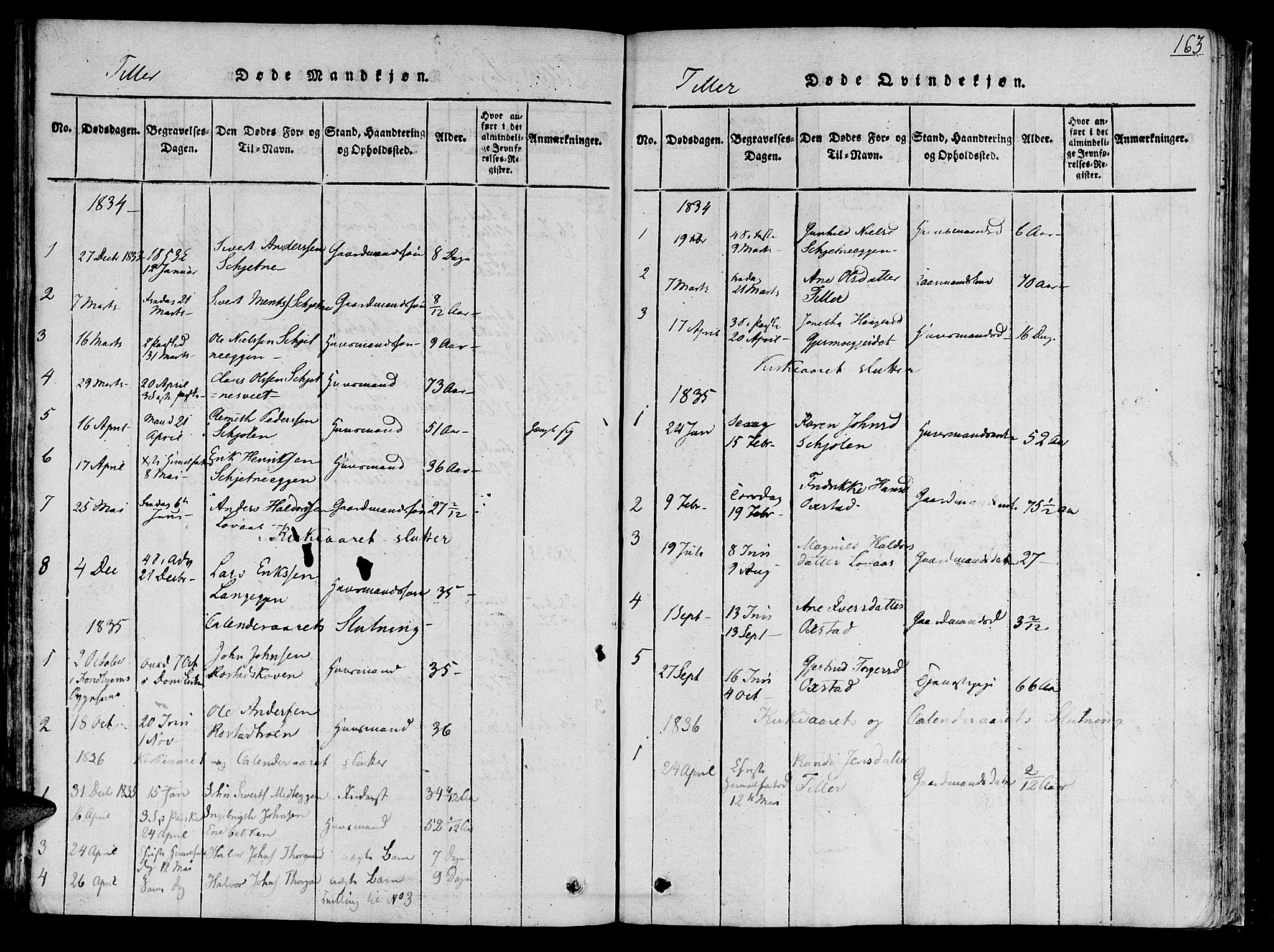 Ministerialprotokoller, klokkerbøker og fødselsregistre - Sør-Trøndelag, AV/SAT-A-1456/618/L0440: Parish register (official) no. 618A04 /2, 1816-1843, p. 163