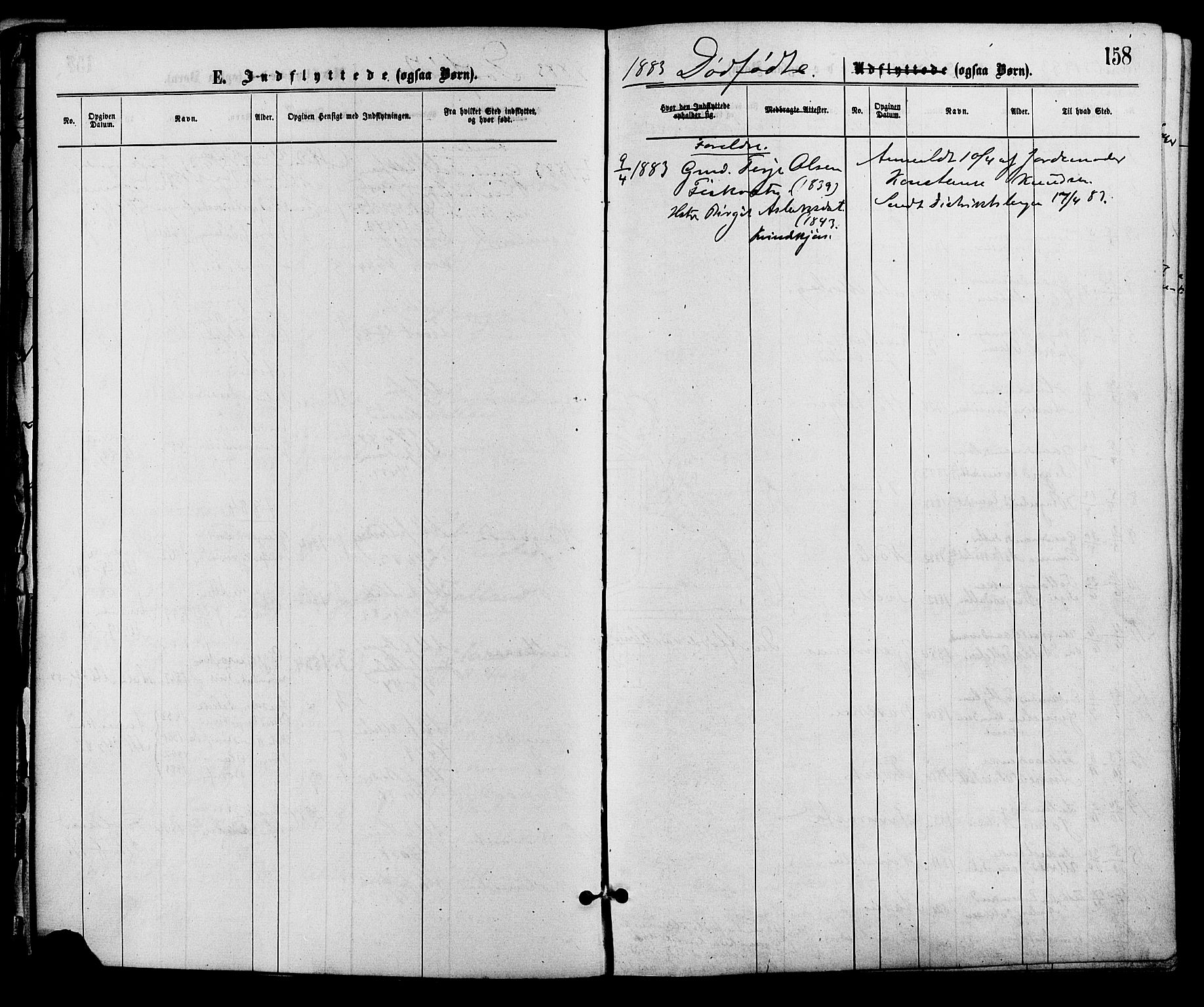 Åmli sokneprestkontor, SAK/1111-0050/F/Fa/Fac/L0009: Parish register (official) no. A 9 /1, 1869-1884, p. 158