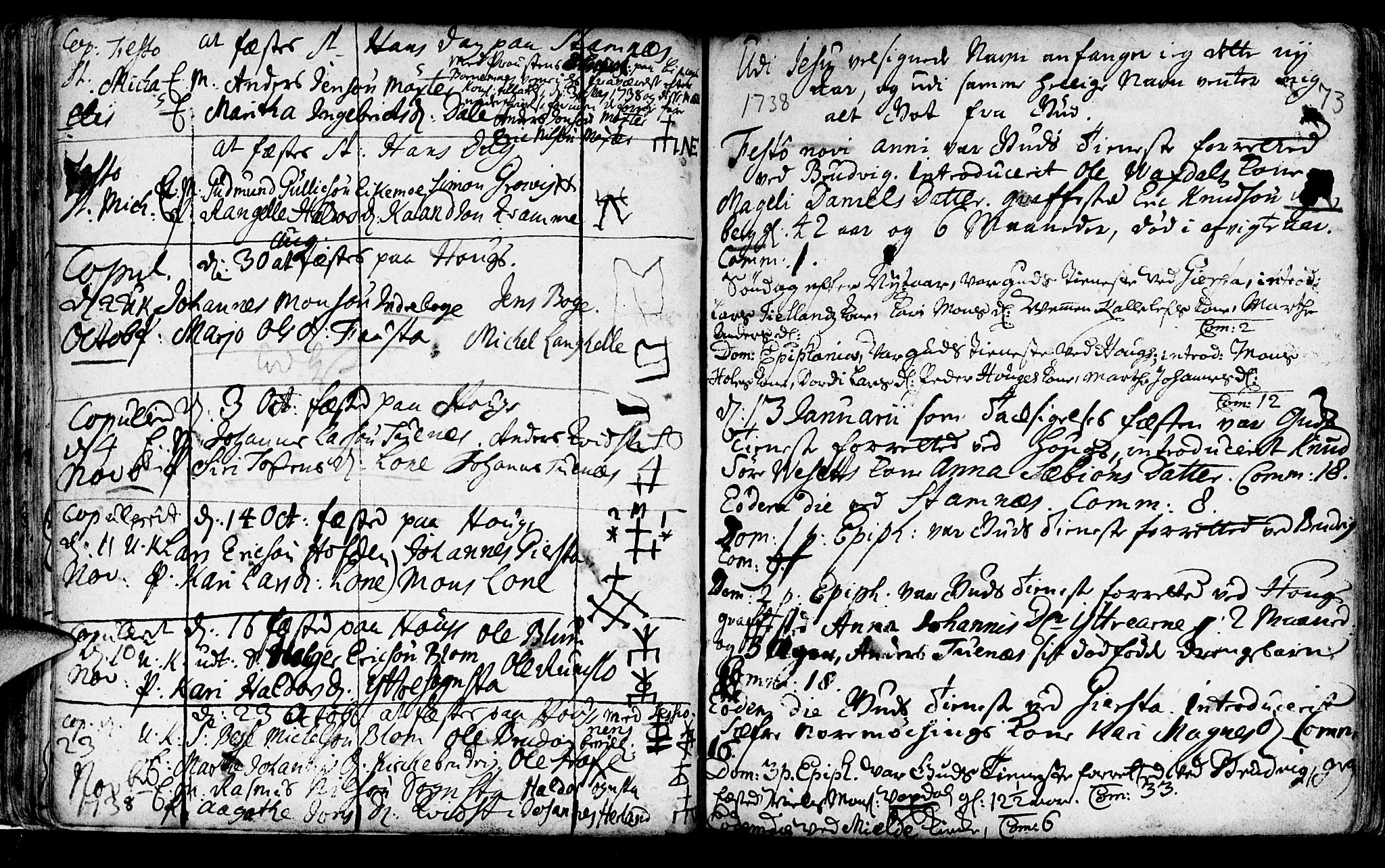 Haus sokneprestembete, AV/SAB-A-75601/H/Haa: Parish register (official) no. A 5, 1733-1747, p. 73