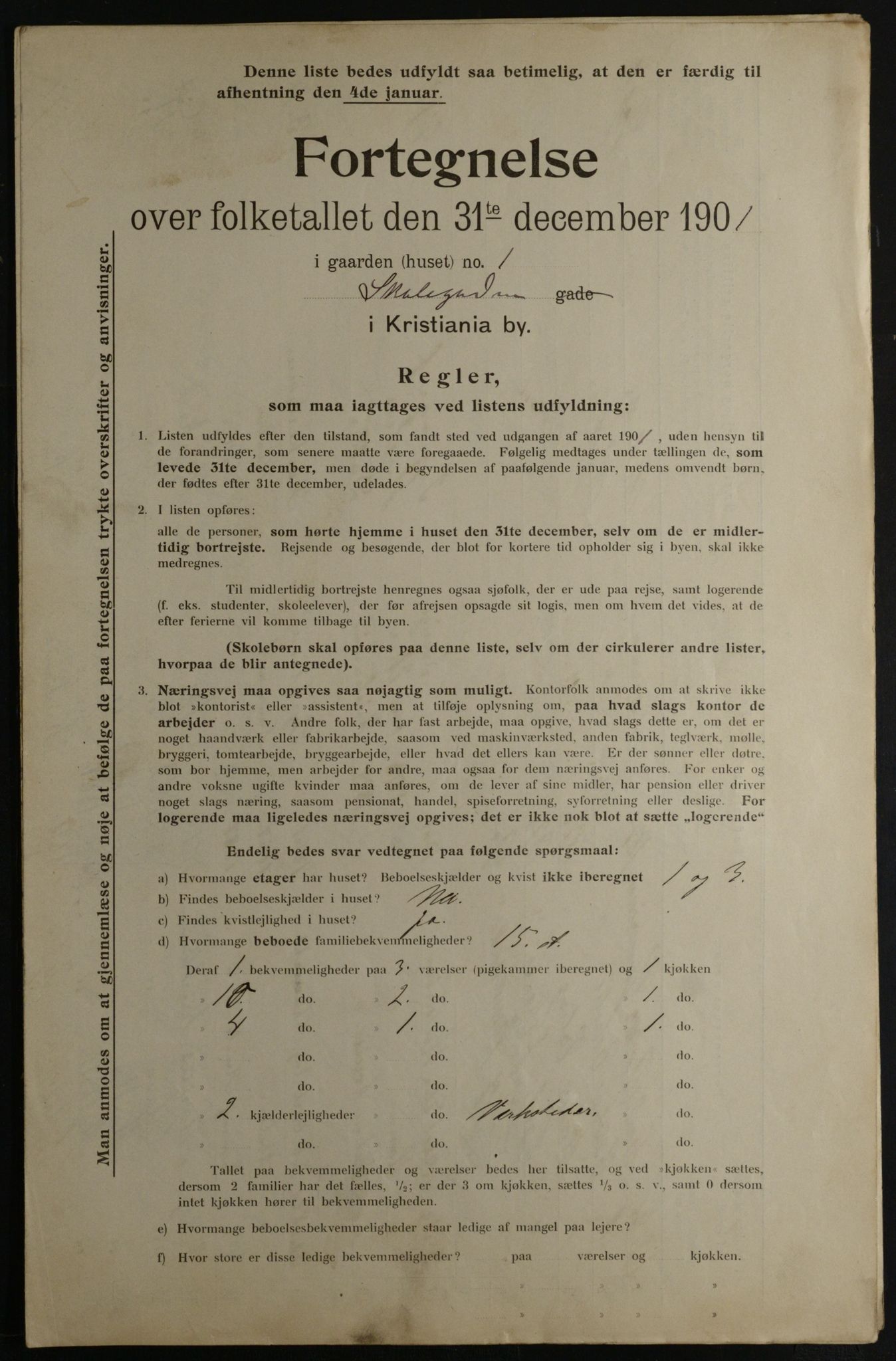 OBA, Municipal Census 1901 for Kristiania, 1901, p. 14818