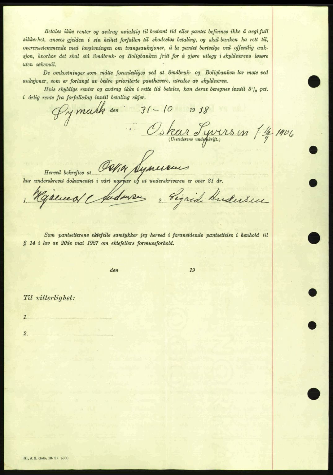 Idd og Marker sorenskriveri, AV/SAO-A-10283/G/Gb/Gbc/L0001: Mortgage book no. B1-3, 1936-1939, Diary no: : 1399/1938