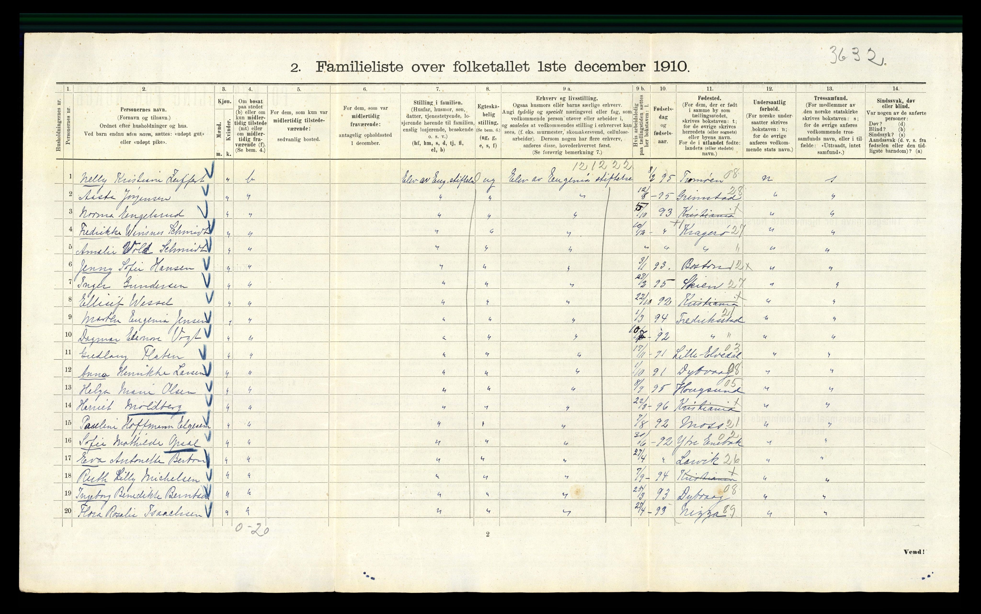 RA, 1910 census for Kristiania, 1910, p. 6172