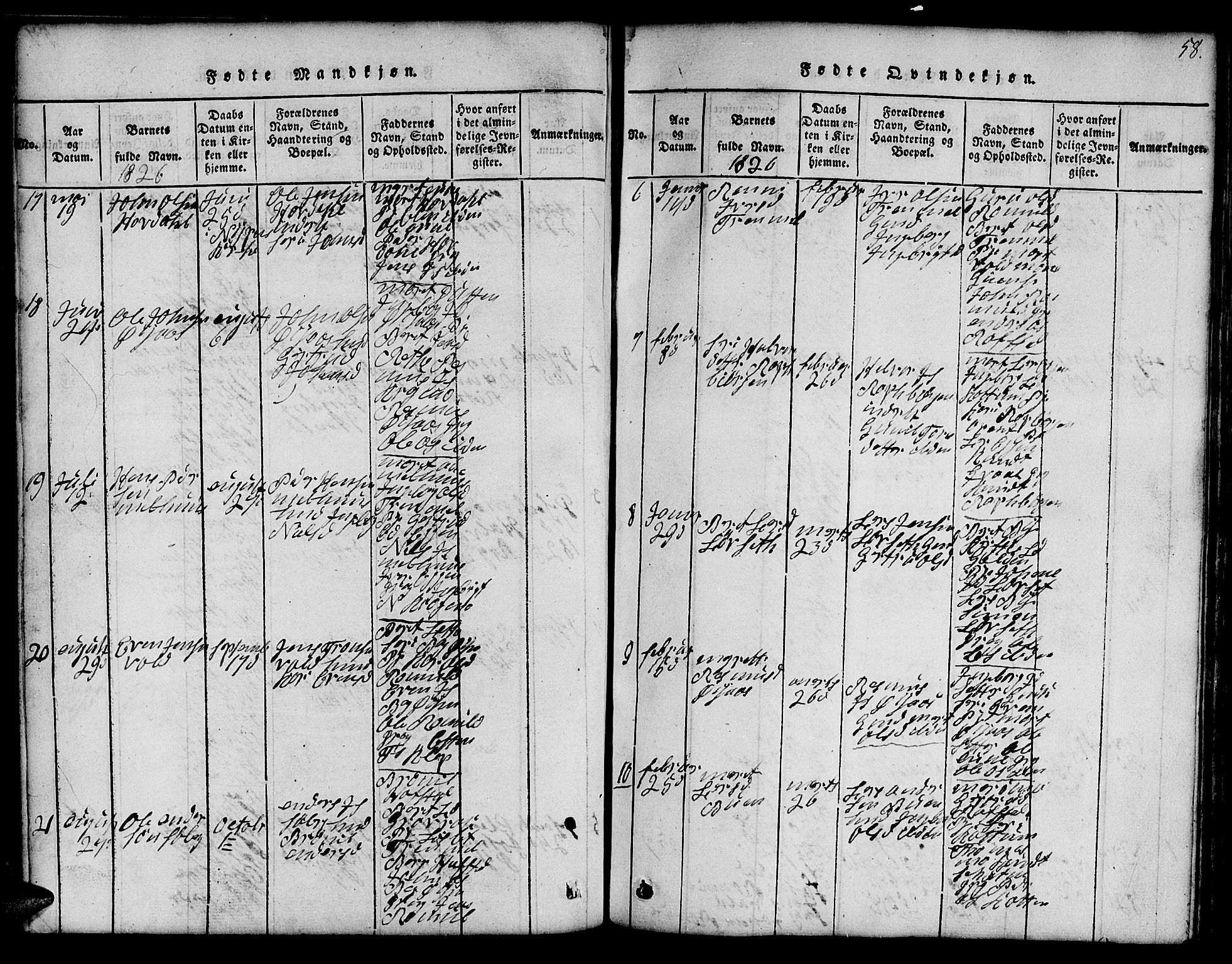 Ministerialprotokoller, klokkerbøker og fødselsregistre - Sør-Trøndelag, SAT/A-1456/691/L1092: Parish register (copy) no. 691C03, 1816-1852, p. 58