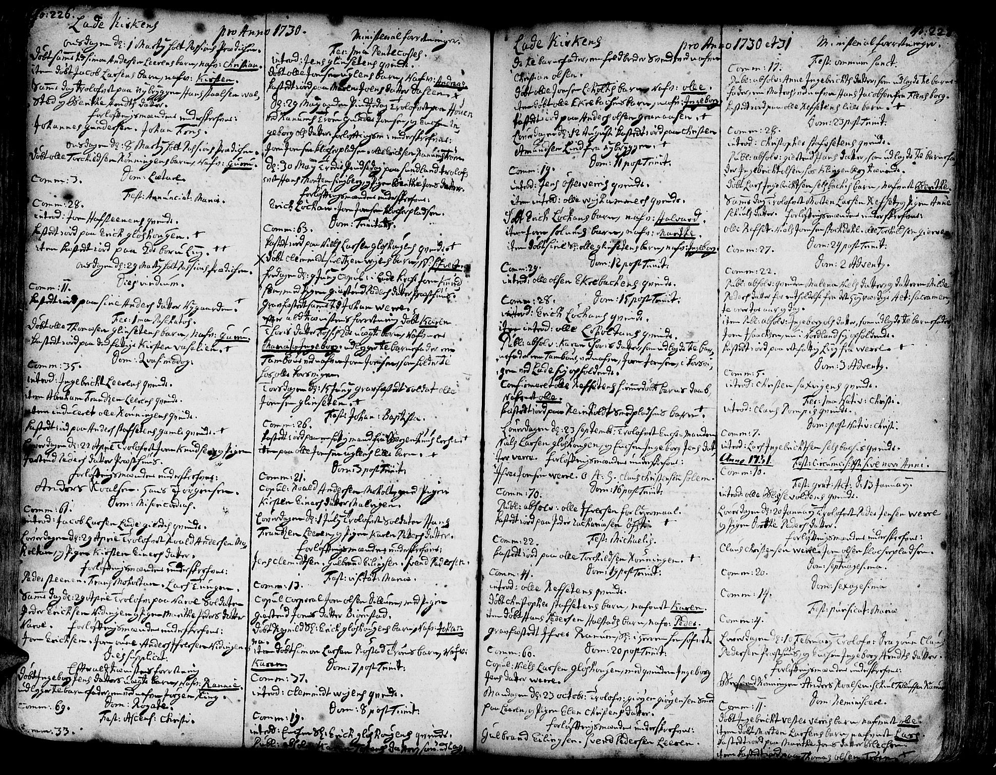 Ministerialprotokoller, klokkerbøker og fødselsregistre - Sør-Trøndelag, SAT/A-1456/606/L0275: Parish register (official) no. 606A01 /1, 1727-1780, p. 226-227