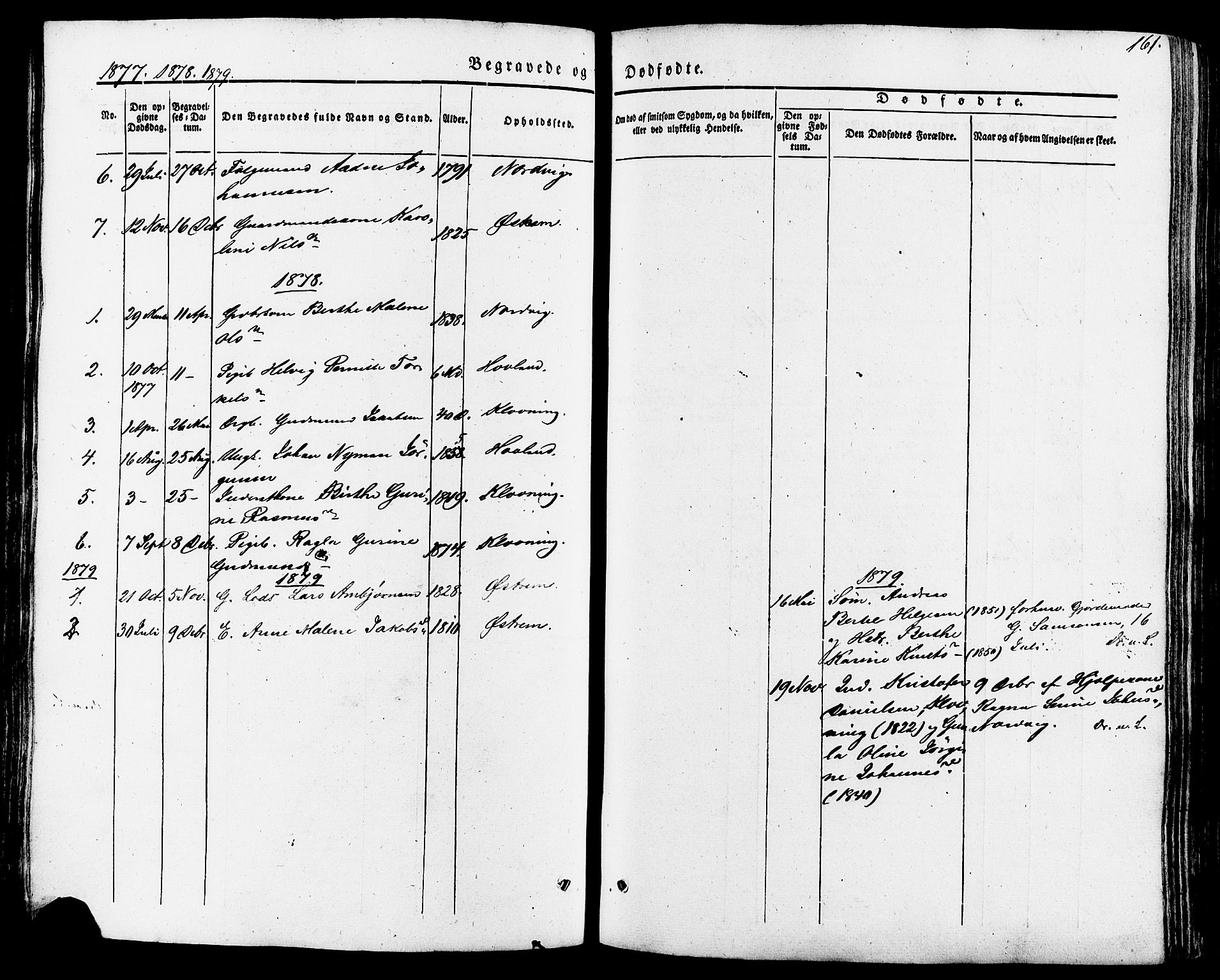 Torvastad sokneprestkontor, AV/SAST-A -101857/H/Ha/Haa/L0007: Parish register (official) no. A 7, 1838-1882, p. 161