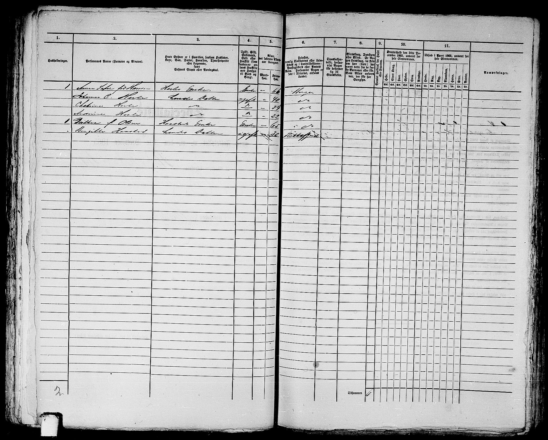 RA, 1865 census for Bergen, 1865, p. 716