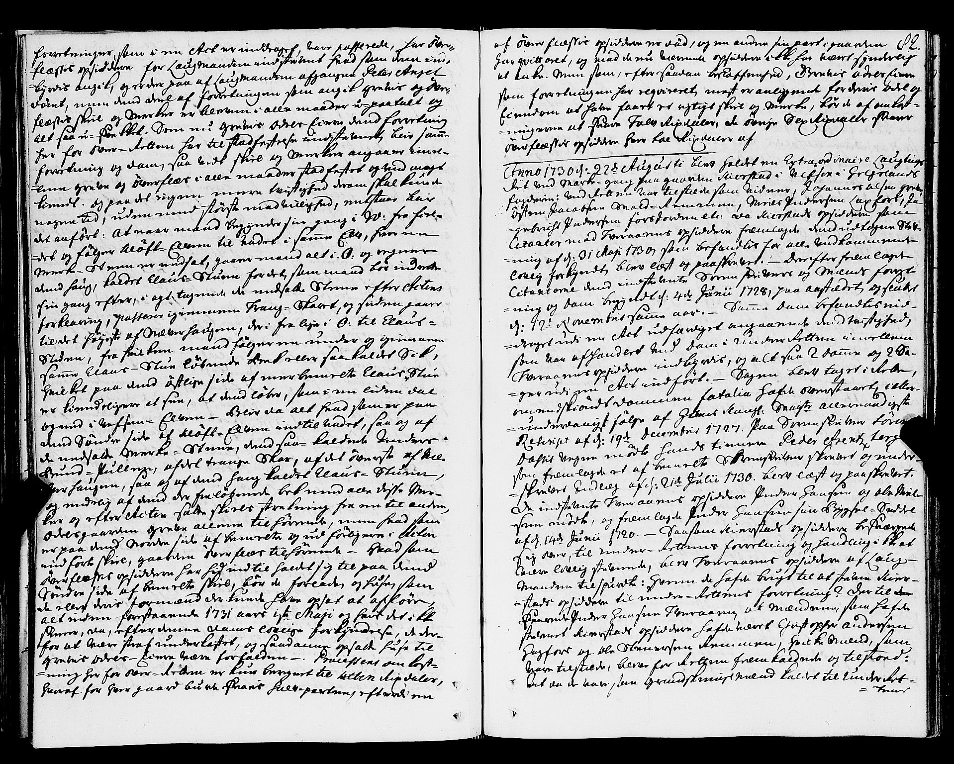 Nordland og Finnmarks lagstol, AV/SAT-A-5608/X/L0006: Justisprotokoll, 1730-1740, p. 81b-82a