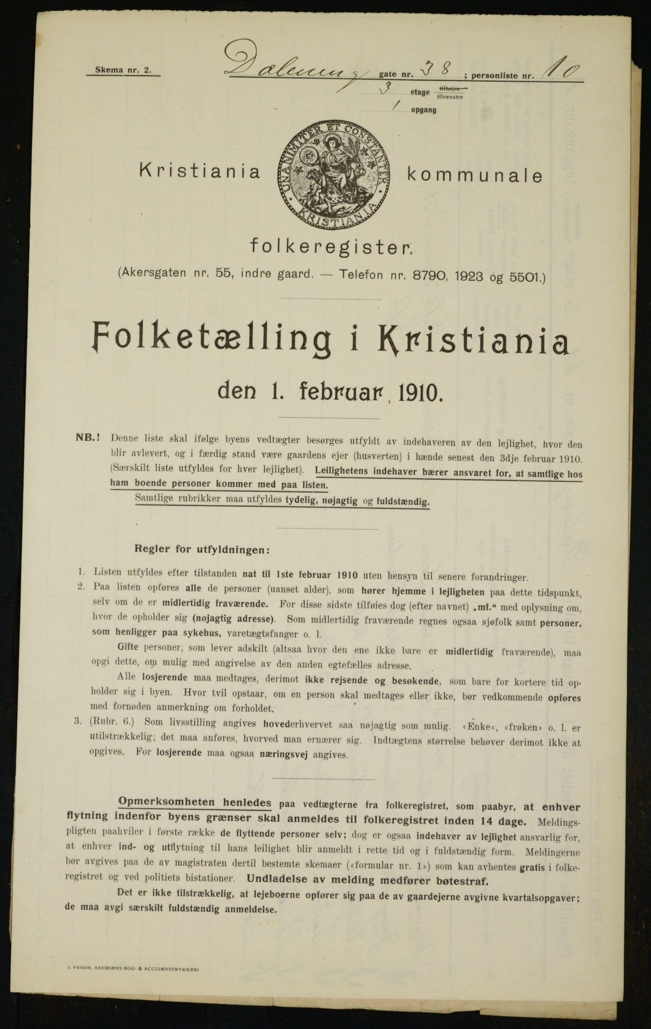 OBA, Municipal Census 1910 for Kristiania, 1910, p. 16932