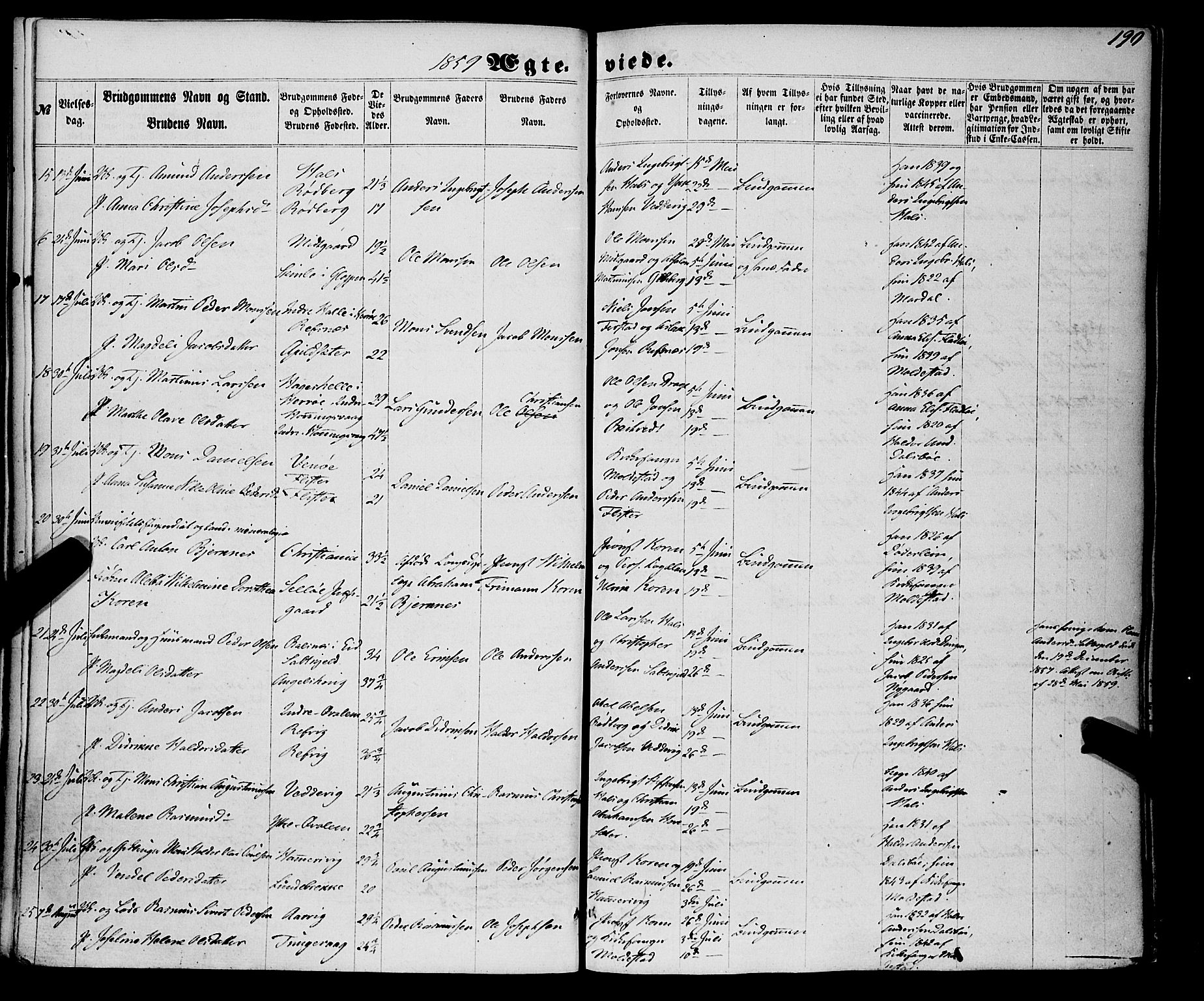 Selje sokneprestembete, SAB/A-99938/H/Ha/Haa/Haaa: Parish register (official) no. A 11, 1858-1870, p. 190