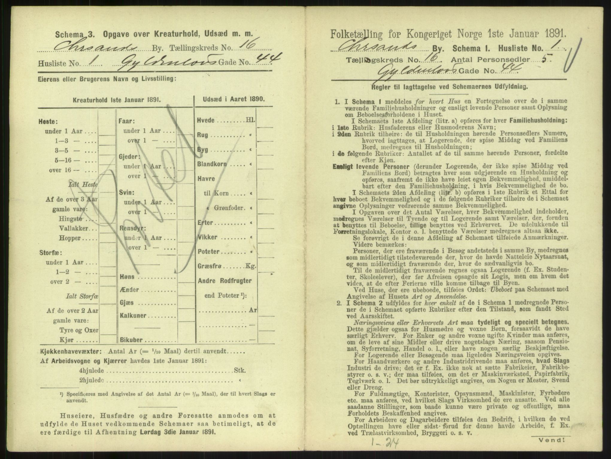 RA, 1891 census for 1001 Kristiansand, 1891, p. 934