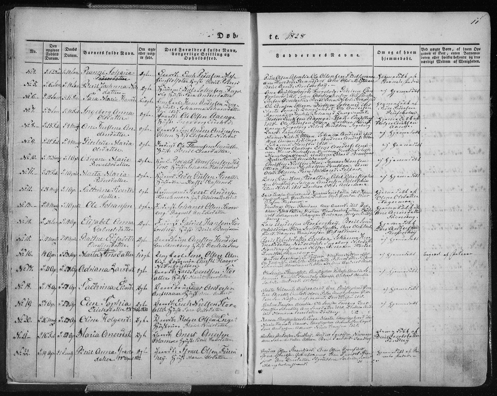 Ministerialprotokoller, klokkerbøker og fødselsregistre - Nordland, AV/SAT-A-1459/827/L0390: Parish register (official) no. 827A02, 1826-1841, p. 11