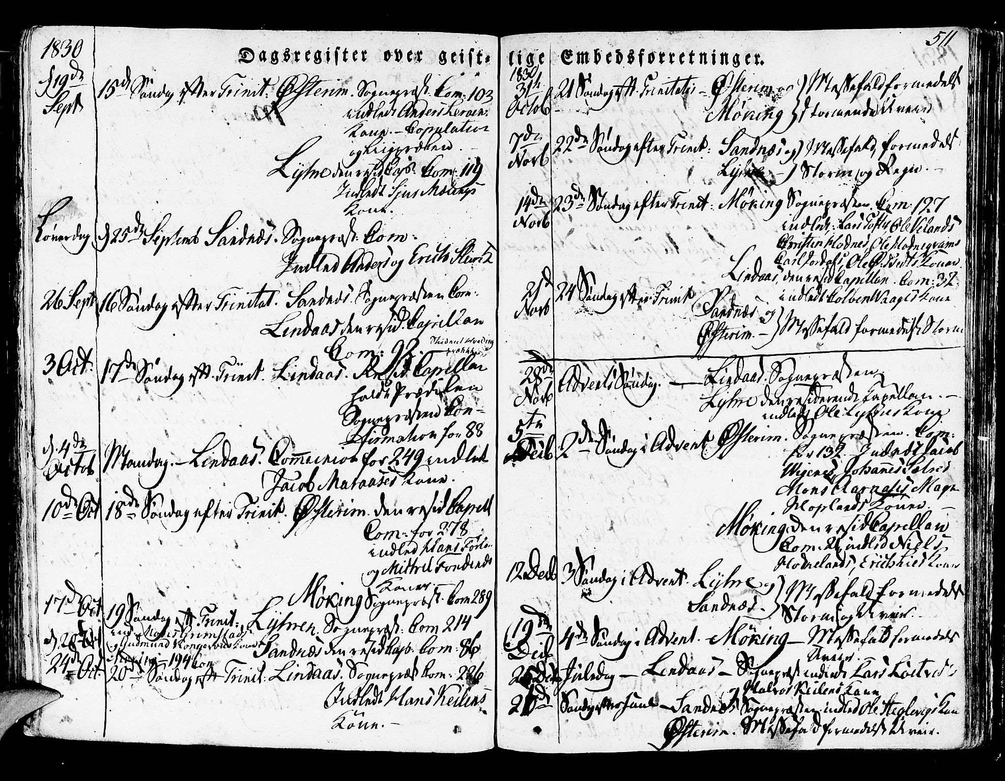 Lindås Sokneprestembete, SAB/A-76701/H/Haa: Parish register (official) no. A 8, 1823-1836, p. 511