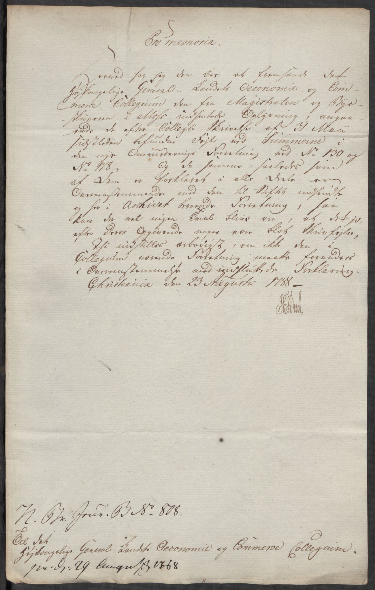 Kommersekollegiet, Brannforsikringskontoret 1767-1814, AV/RA-EA-5458/F/Fa/L0040/0006: Moss / Dokumenter, 1767-1807, p. 33