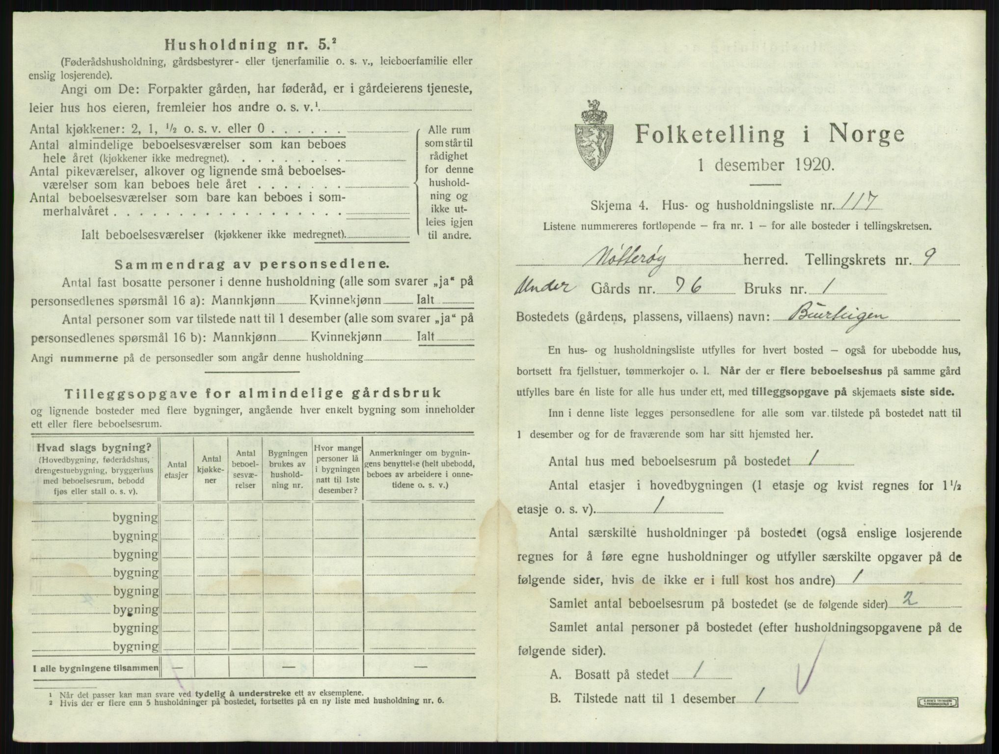 SAKO, 1920 census for Nøtterøy, 1920, p. 1970