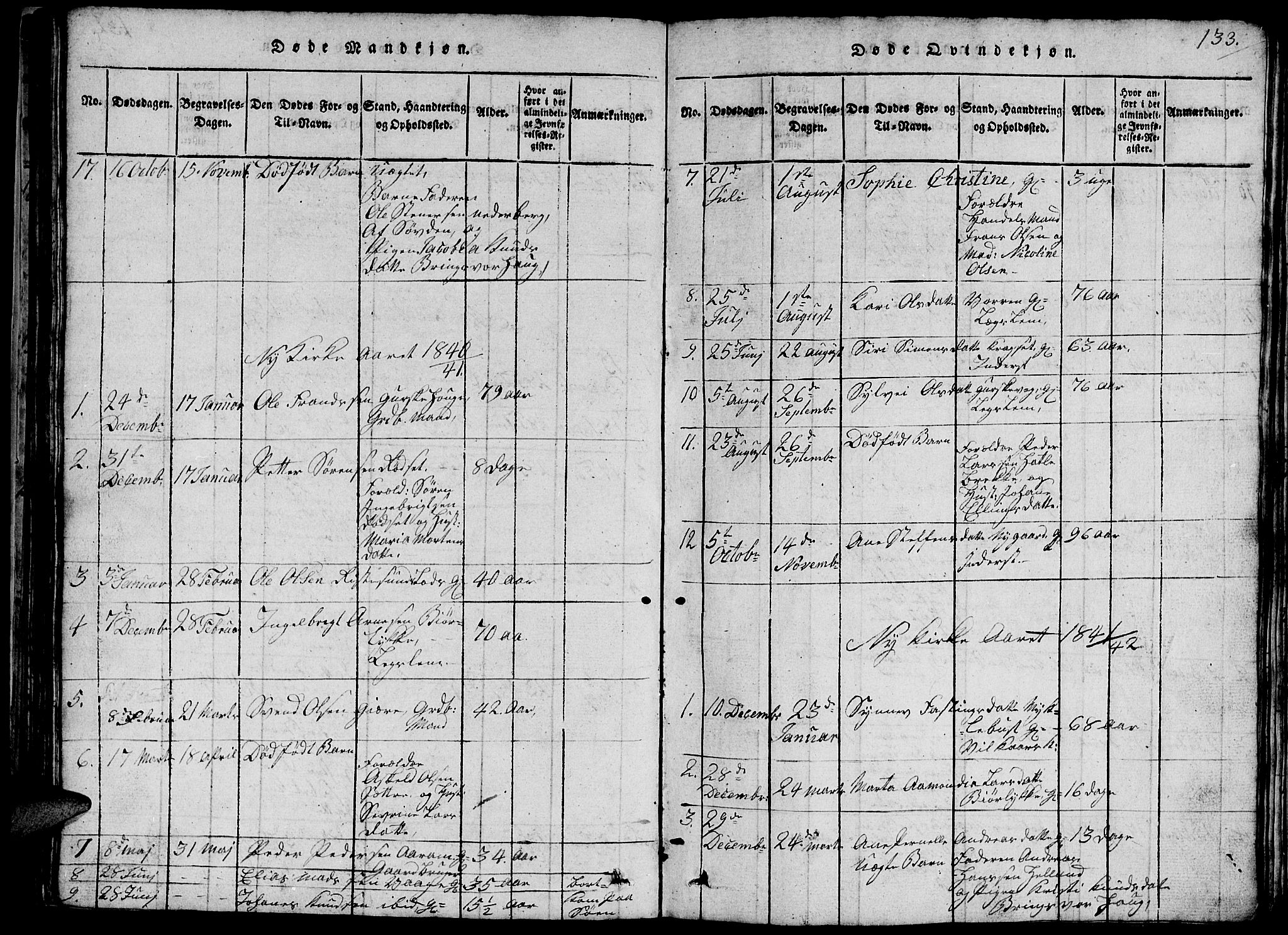 Ministerialprotokoller, klokkerbøker og fødselsregistre - Møre og Romsdal, SAT/A-1454/503/L0046: Parish register (copy) no. 503C01, 1816-1842, p. 133