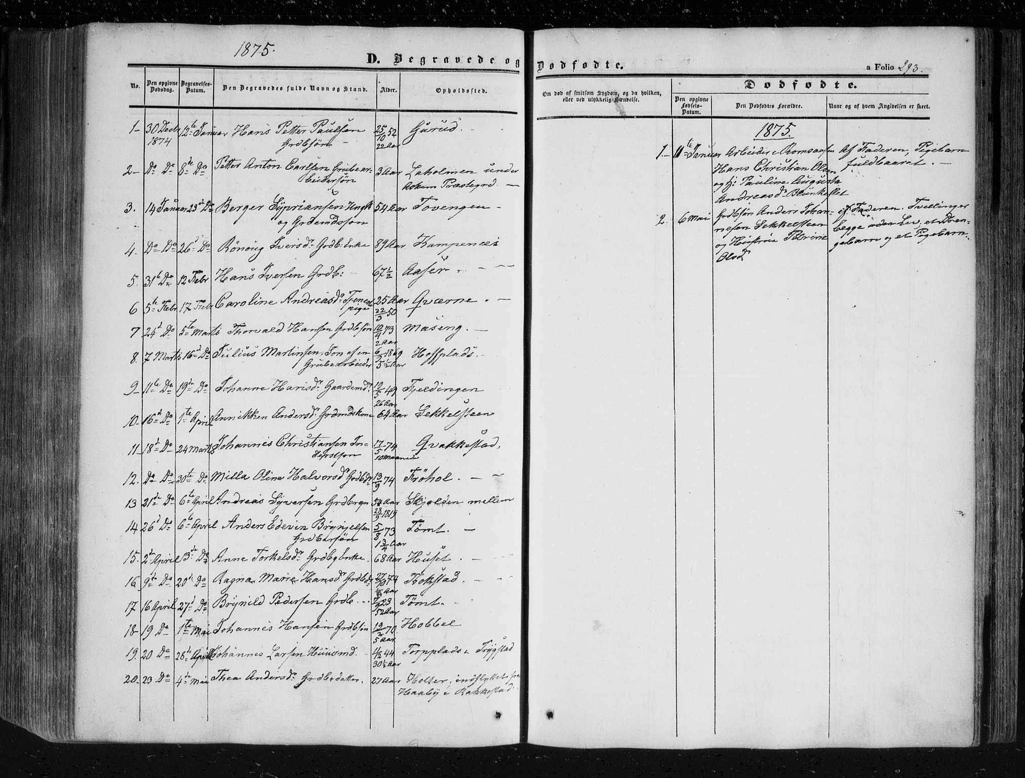 Askim prestekontor Kirkebøker, AV/SAO-A-10900/F/Fa/L0005: Parish register (official) no. 5, 1847-1879, p. 293