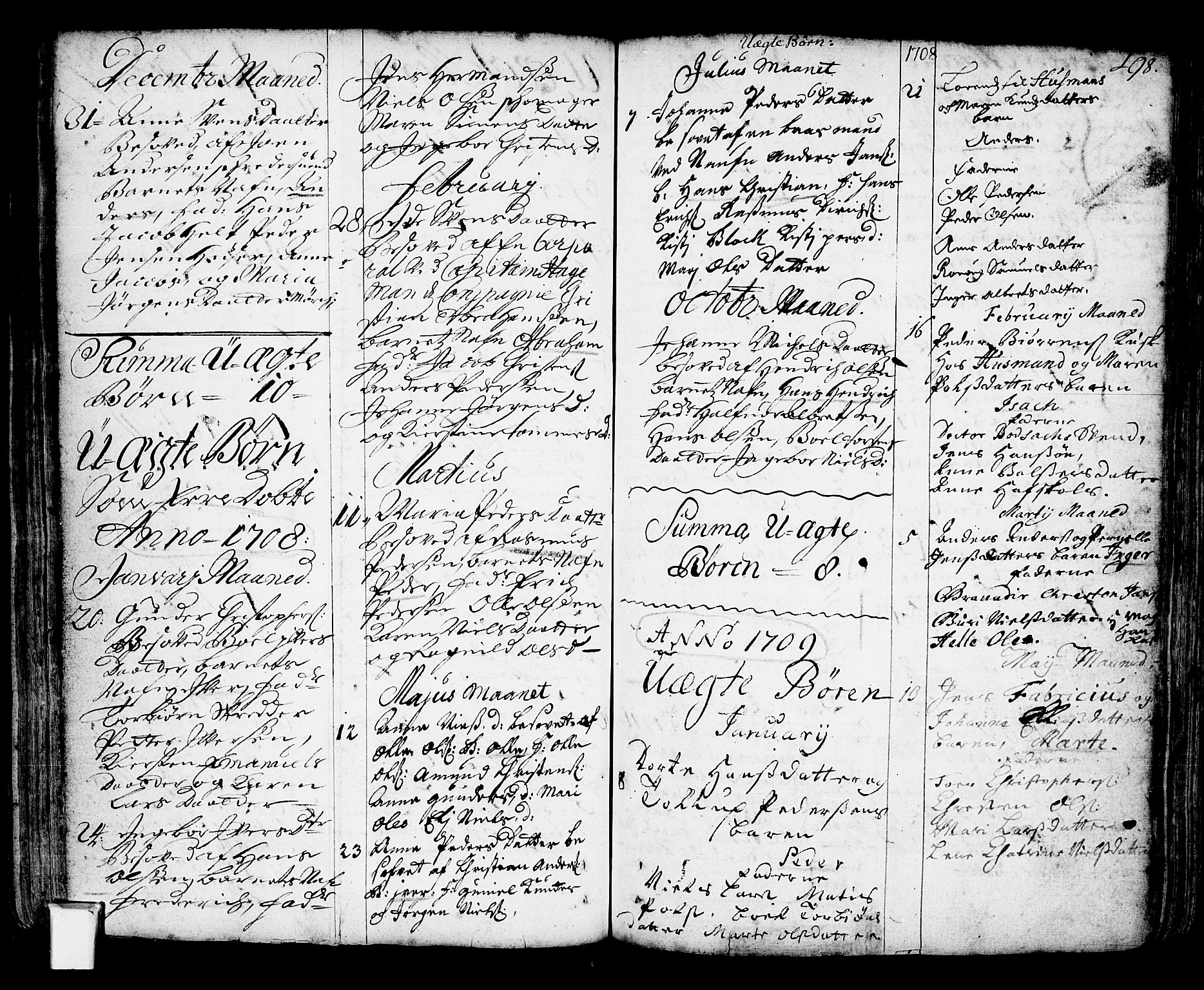 Oslo domkirke Kirkebøker, SAO/A-10752/F/Fa/L0002: Parish register (official) no. 2, 1705-1730, p. 198