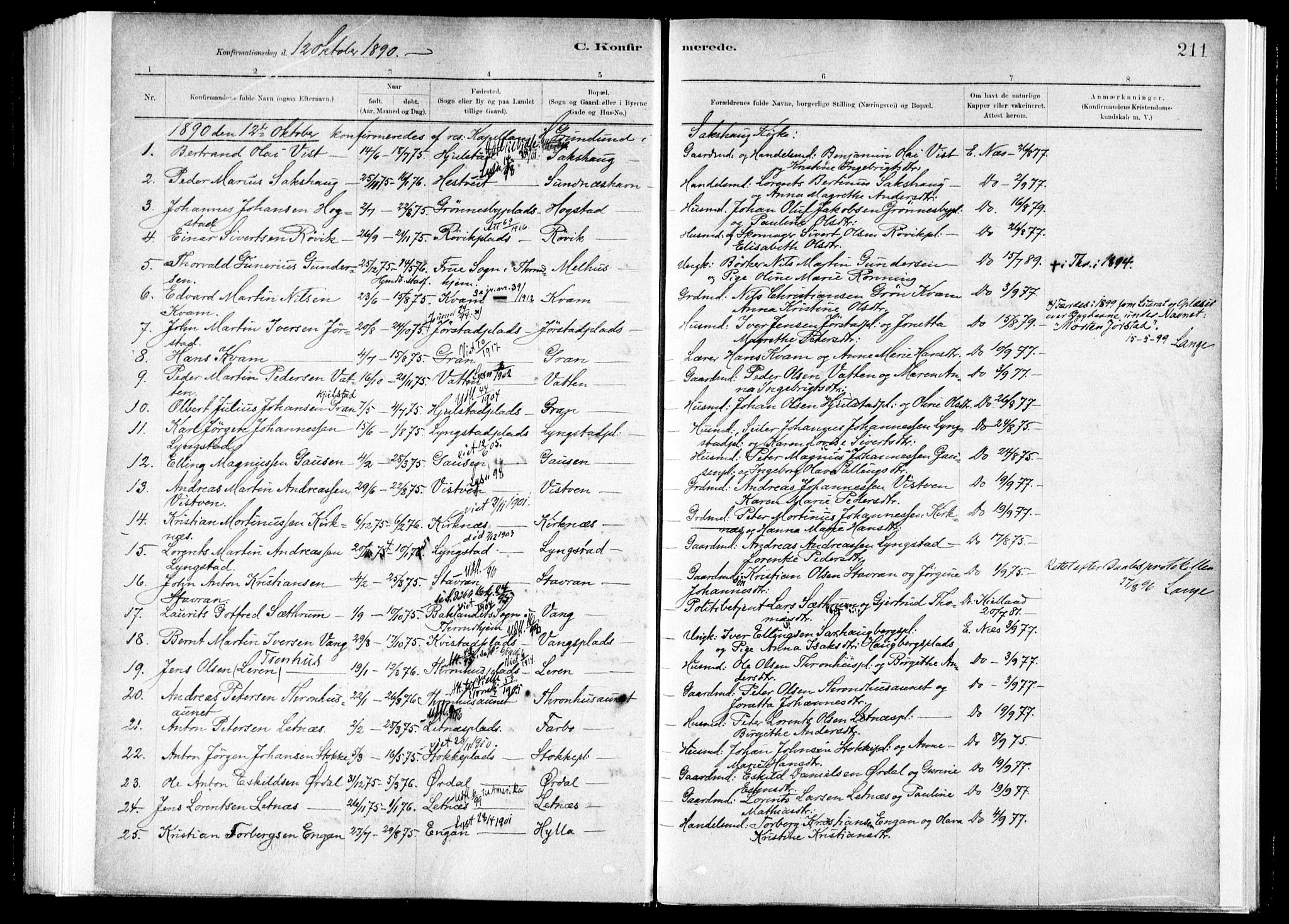 Ministerialprotokoller, klokkerbøker og fødselsregistre - Nord-Trøndelag, SAT/A-1458/730/L0285: Parish register (official) no. 730A10, 1879-1914, p. 211