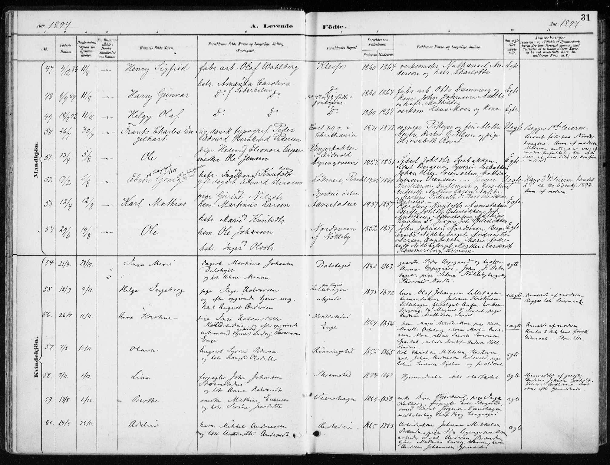 Løten prestekontor, SAH/PREST-022/K/Ka/L0010: Parish register (official) no. 10, 1892-1907, p. 31