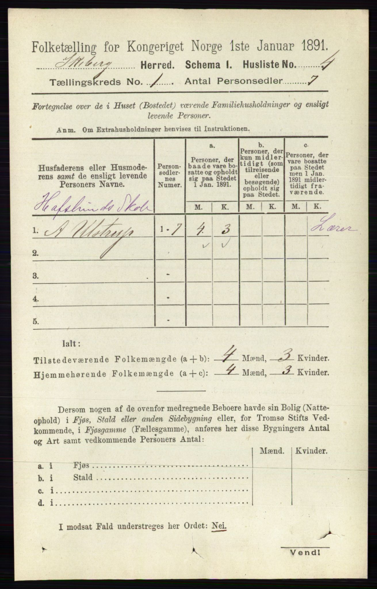 RA, 1891 census for 0115 Skjeberg, 1891, p. 30