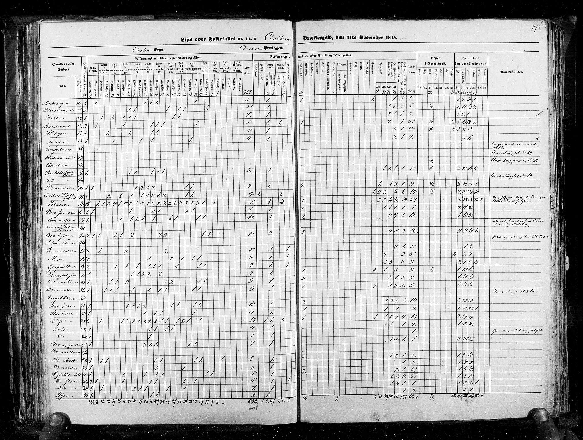 RA, Census 1845, vol. 3: Hedemarken amt og Kristians amt, 1845, p. 175