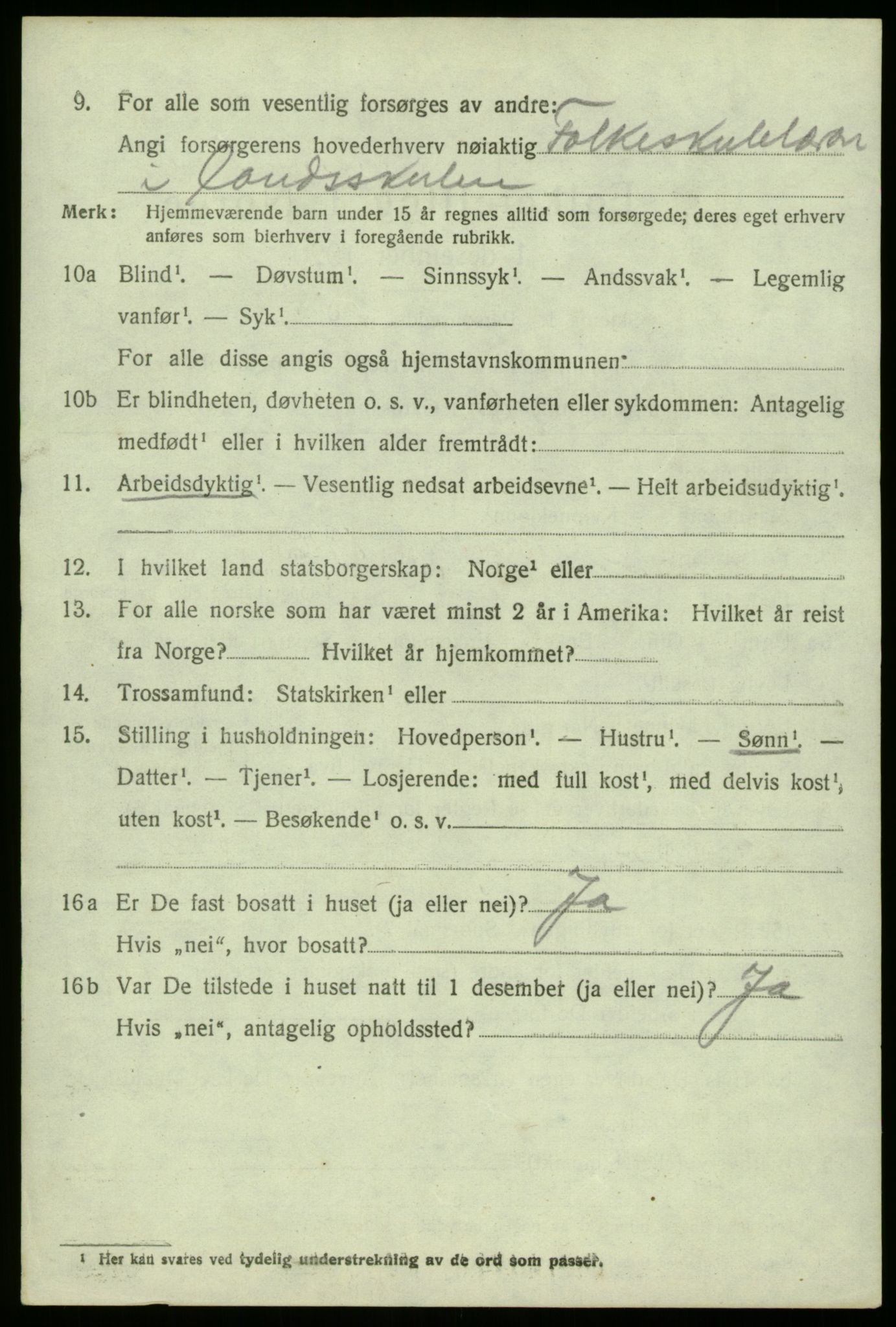 SAB, 1920 census for Manger, 1920, p. 3002