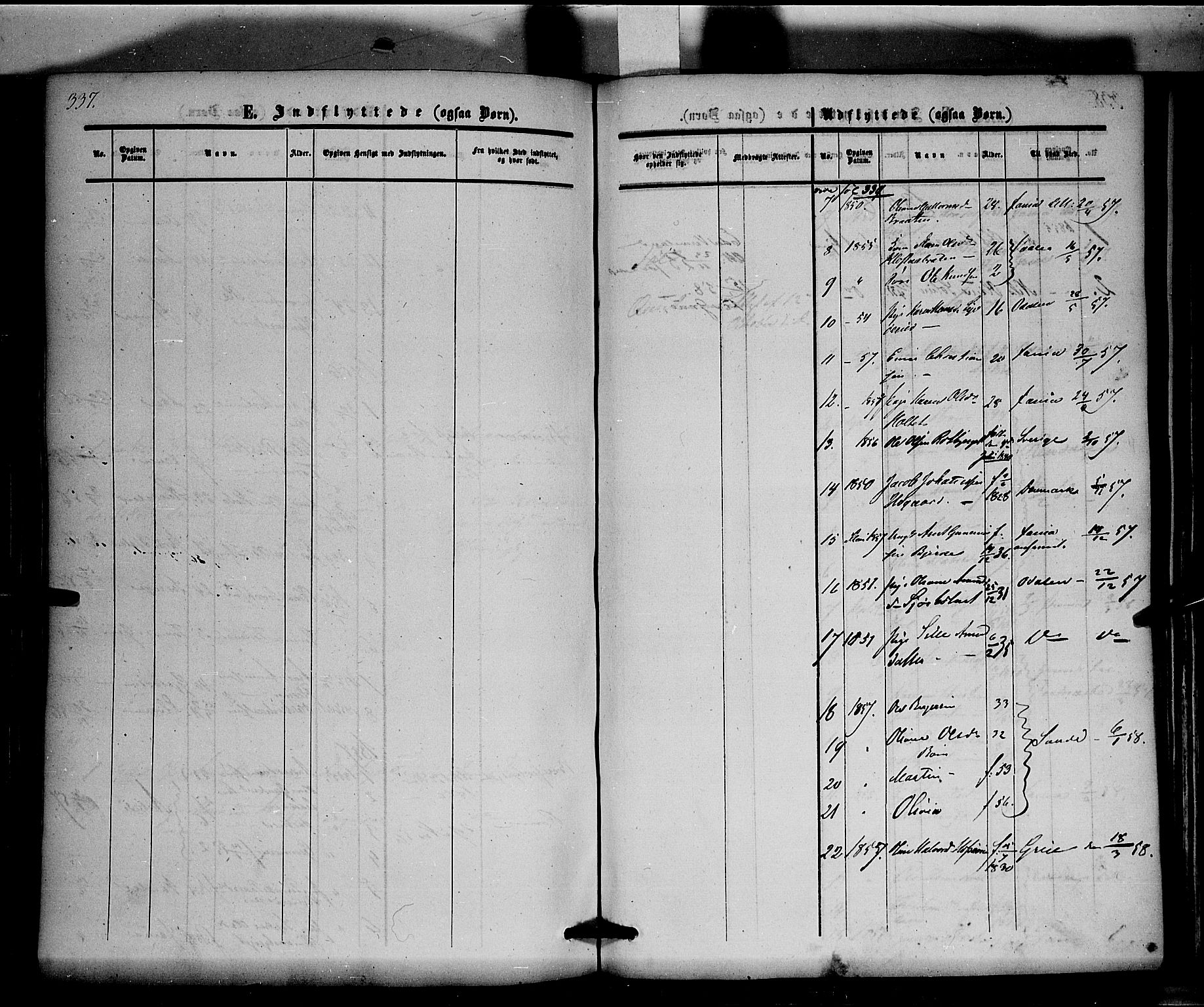 Hof prestekontor, SAH/PREST-038/H/Ha/Haa/L0008: Parish register (official) no. 8, 1849-1861, p. 337