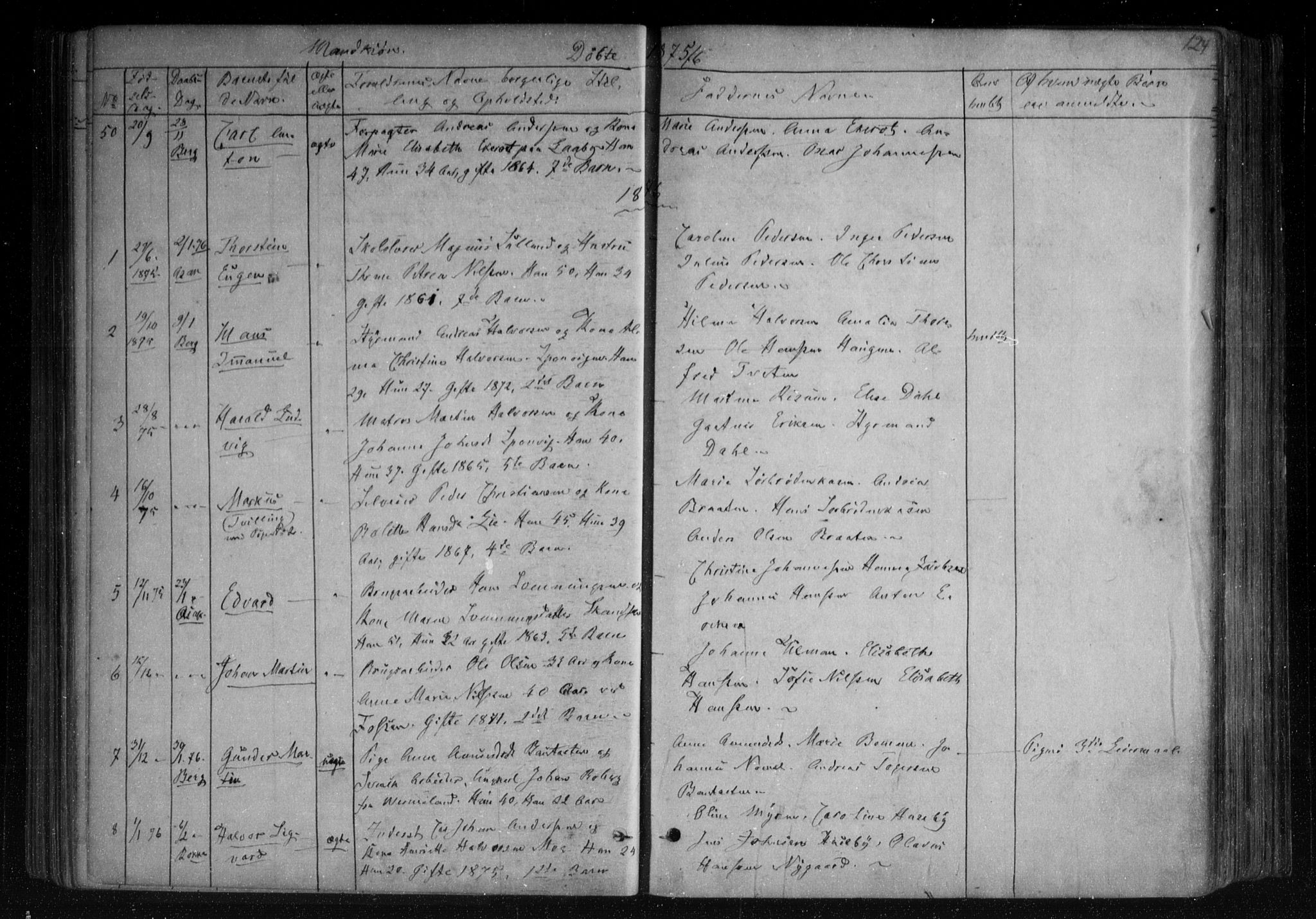 Berg prestekontor Kirkebøker, AV/SAO-A-10902/F/Fa/L0005: Parish register (official) no. I 5, 1861-1877, p. 124