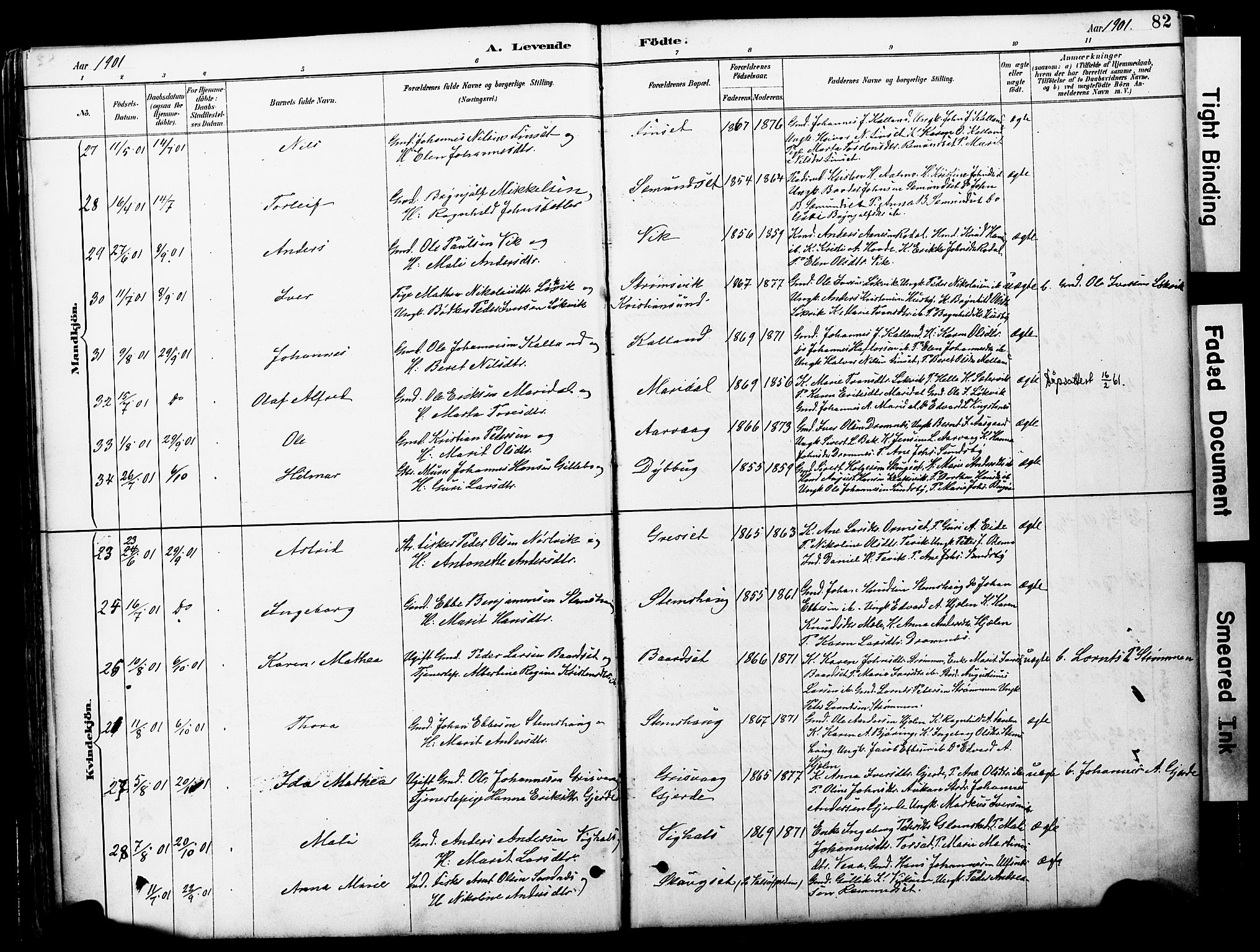 Ministerialprotokoller, klokkerbøker og fødselsregistre - Møre og Romsdal, AV/SAT-A-1454/578/L0907: Parish register (official) no. 578A06, 1887-1904, p. 82