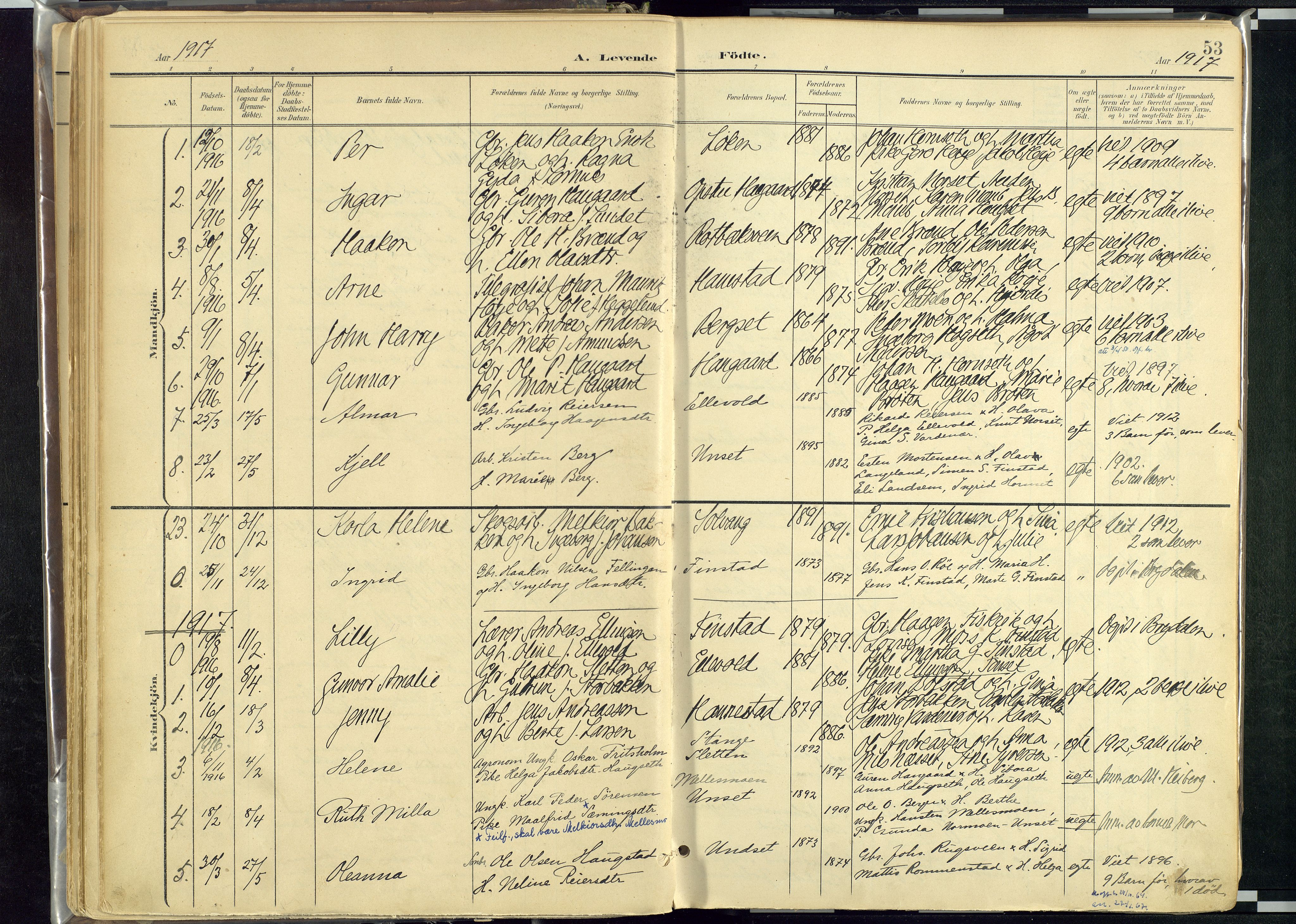 Rendalen prestekontor, AV/SAH-PREST-054/H/Ha/Haa/L0012: Parish register (official) no. 12, 1901-1928, p. 53