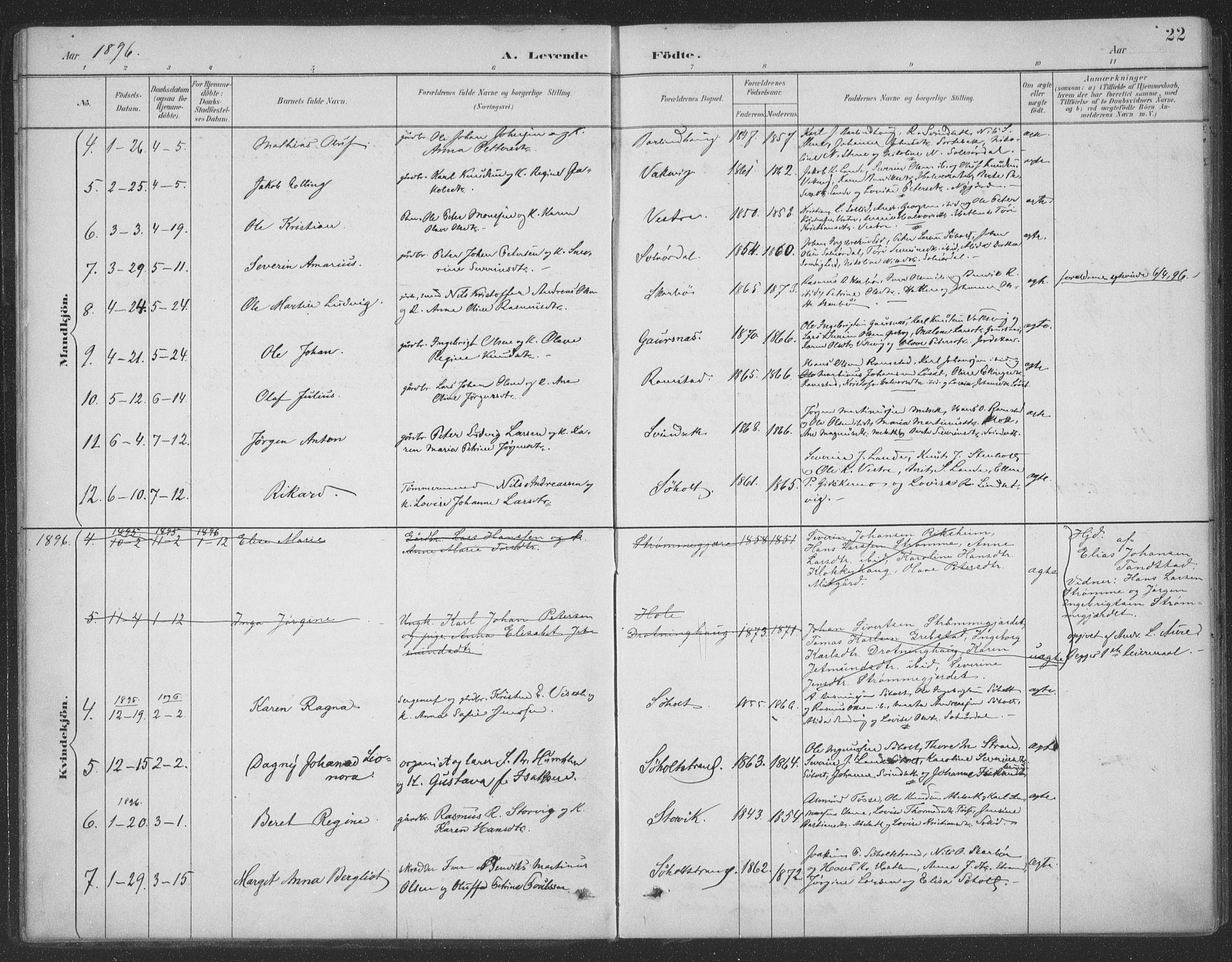 Ministerialprotokoller, klokkerbøker og fødselsregistre - Møre og Romsdal, AV/SAT-A-1454/522/L0316: Parish register (official) no. 522A11, 1890-1911, p. 22