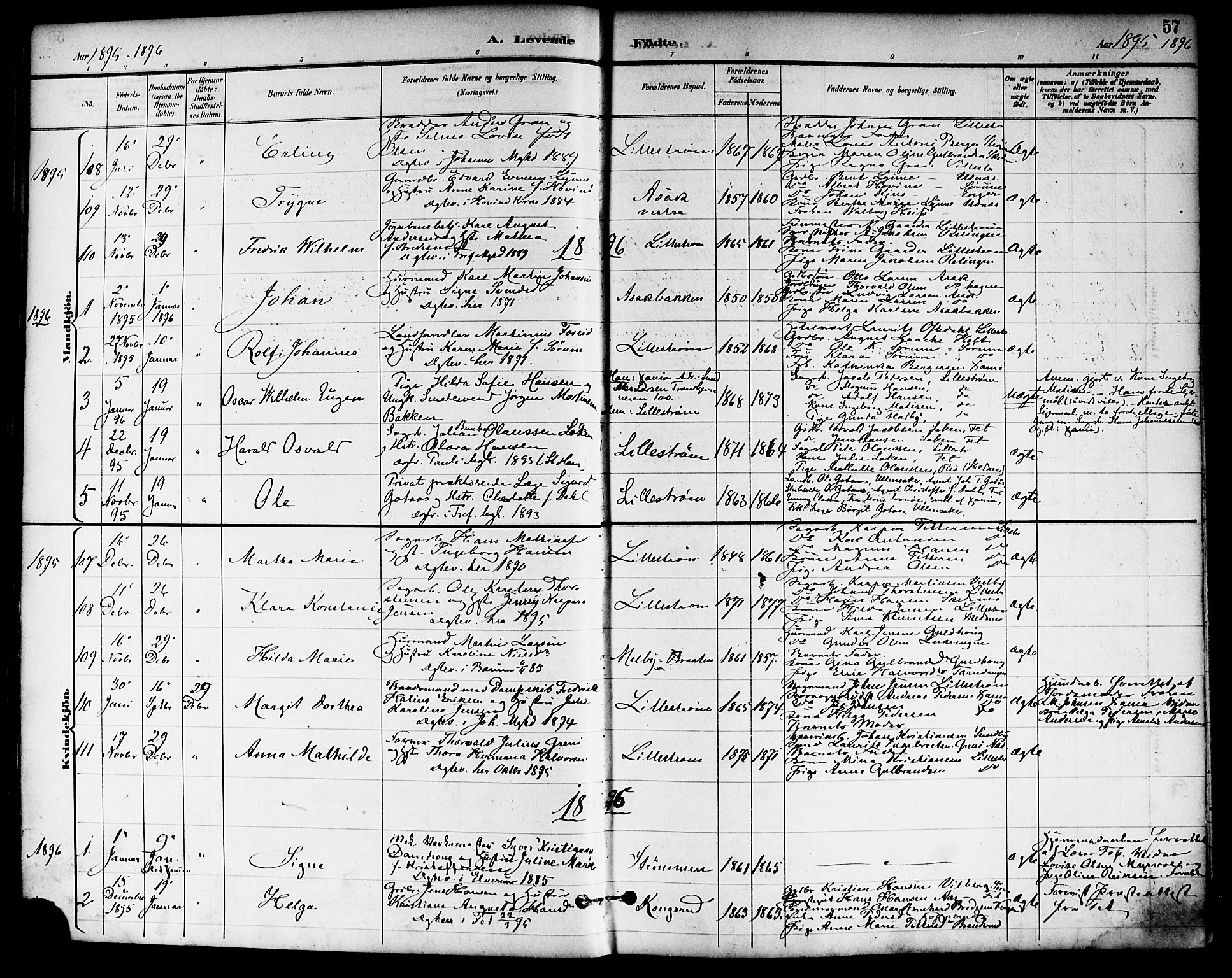 Skedsmo prestekontor Kirkebøker, SAO/A-10033a/F/Fa/L0014: Parish register (official) no. I 14, 1892-1901, p. 57