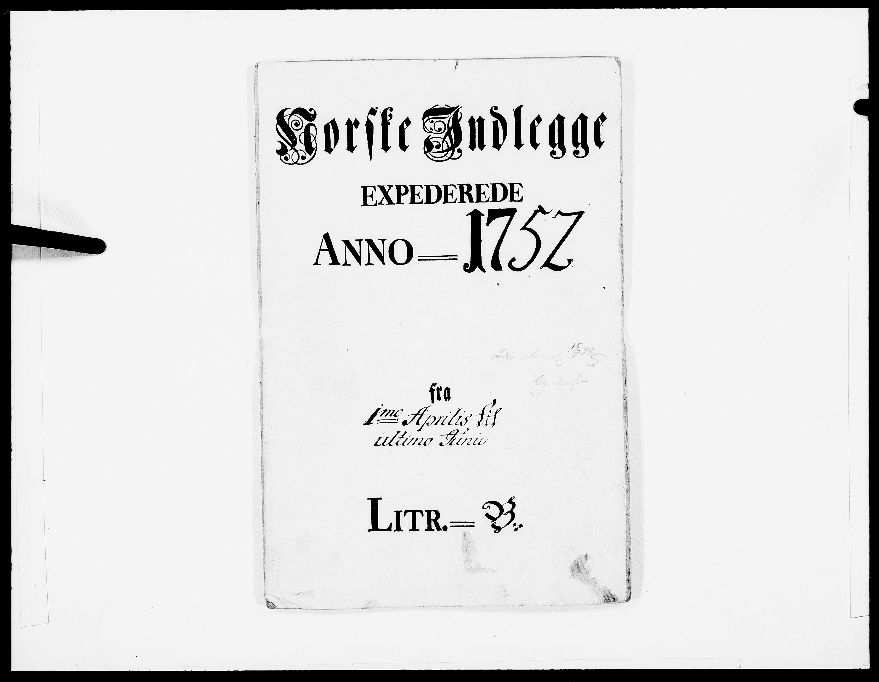 Danske Kanselli 1572-1799, AV/RA-EA-3023/F/Fc/Fcc/Fcca/L0161: Norske innlegg 1572-1799, 1752, p. 288