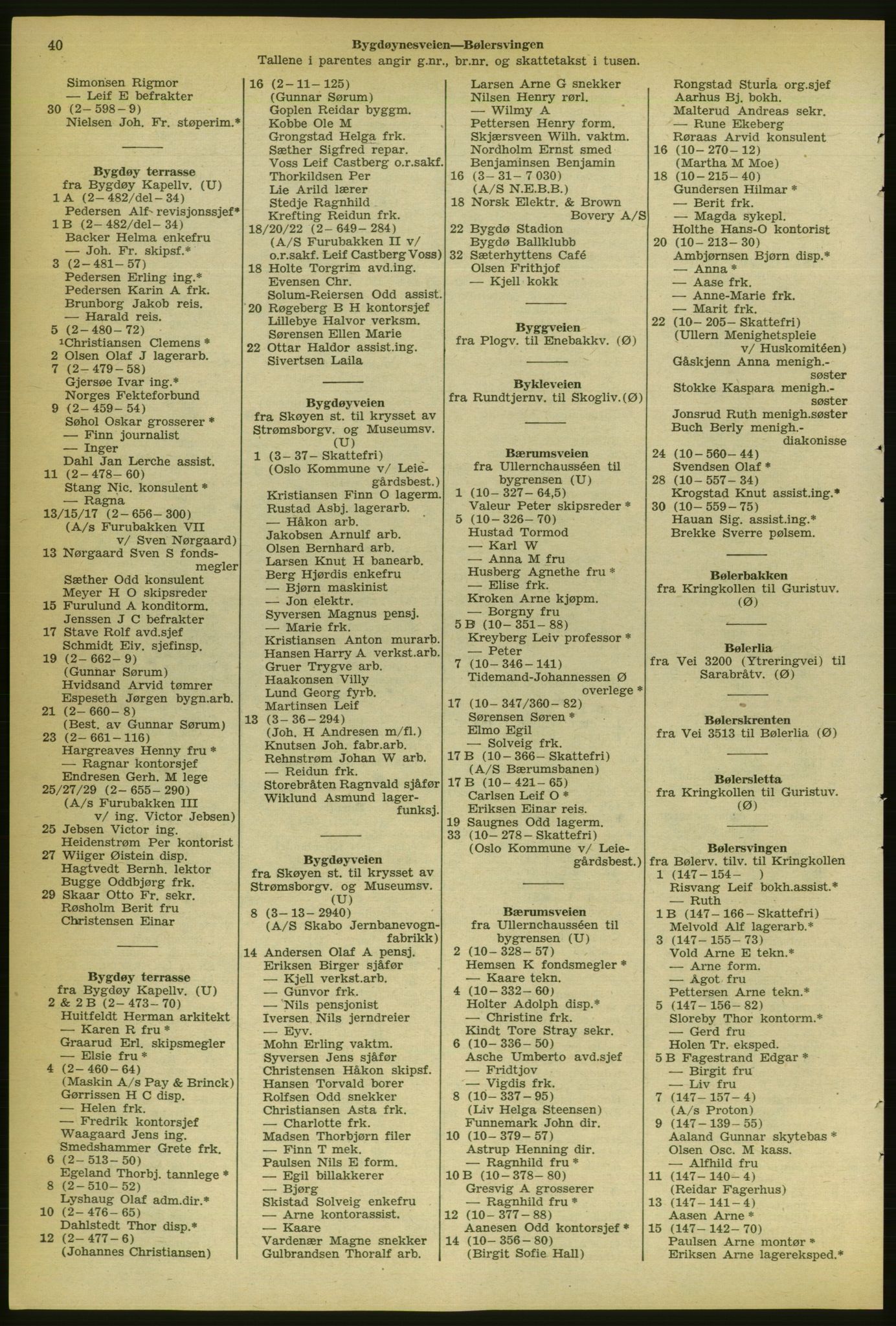 Kristiania/Oslo adressebok, PUBL/-, 1956-1957, p. 40