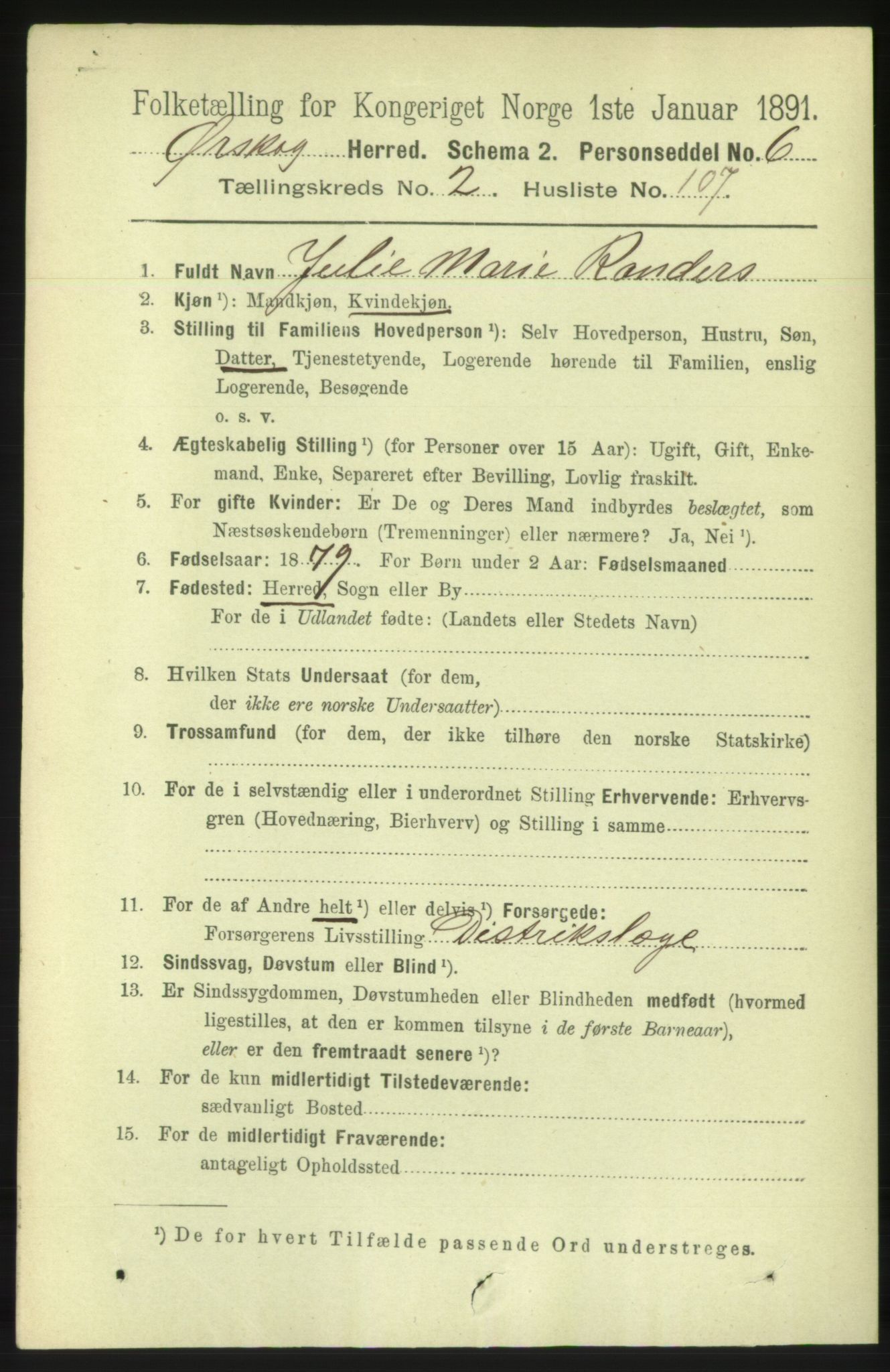 RA, 1891 census for 1527 Ørskog, 1891, p. 1226