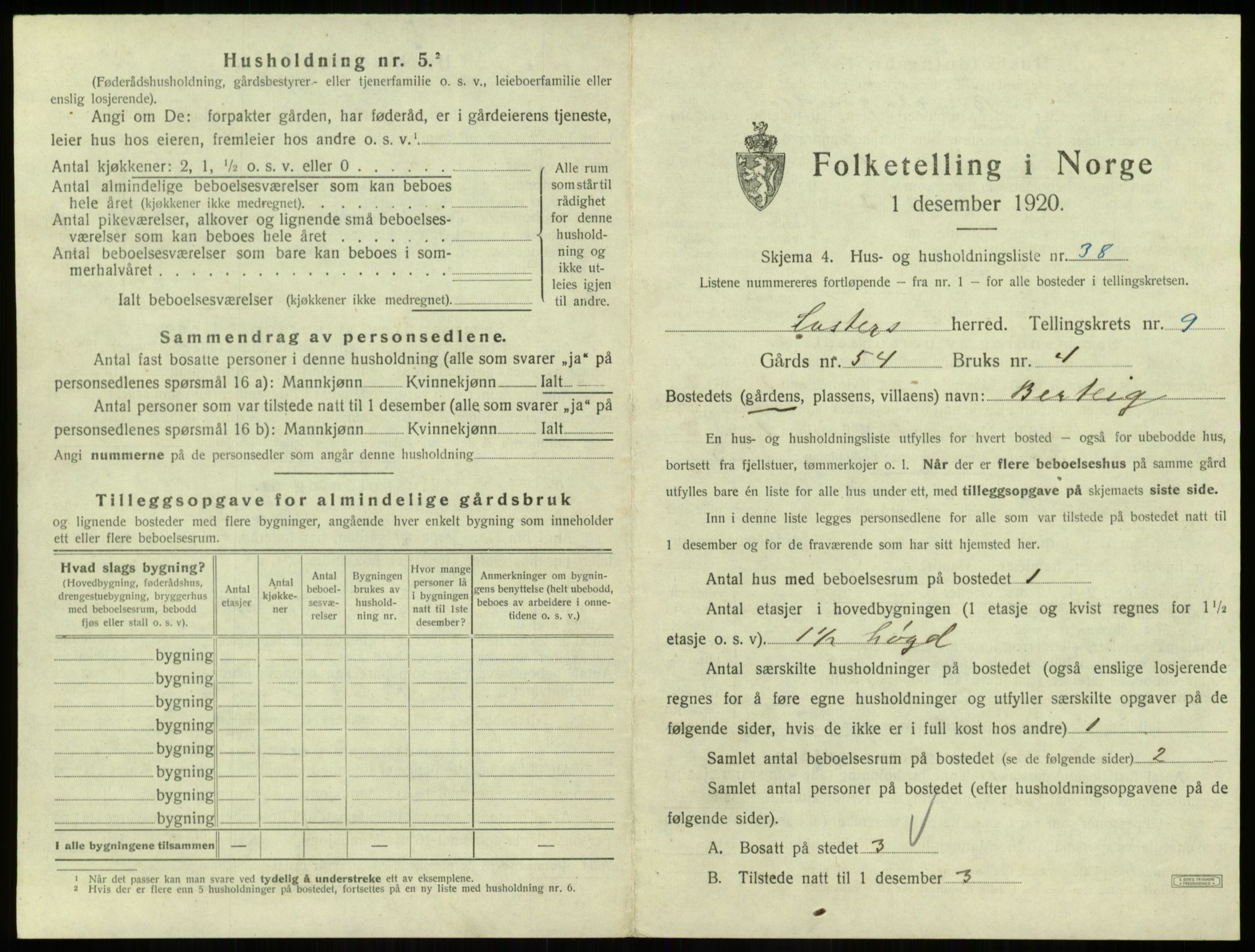 SAB, 1920 census for Luster, 1920, p. 892