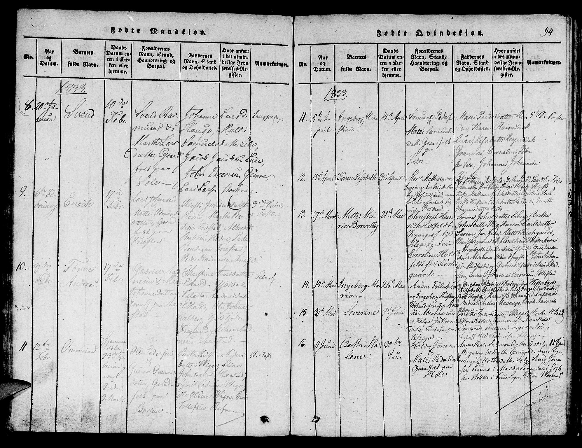 Klepp sokneprestkontor, AV/SAST-A-101803/001/3/30BA/L0002: Parish register (official) no. A 2, 1816-1833, p. 94