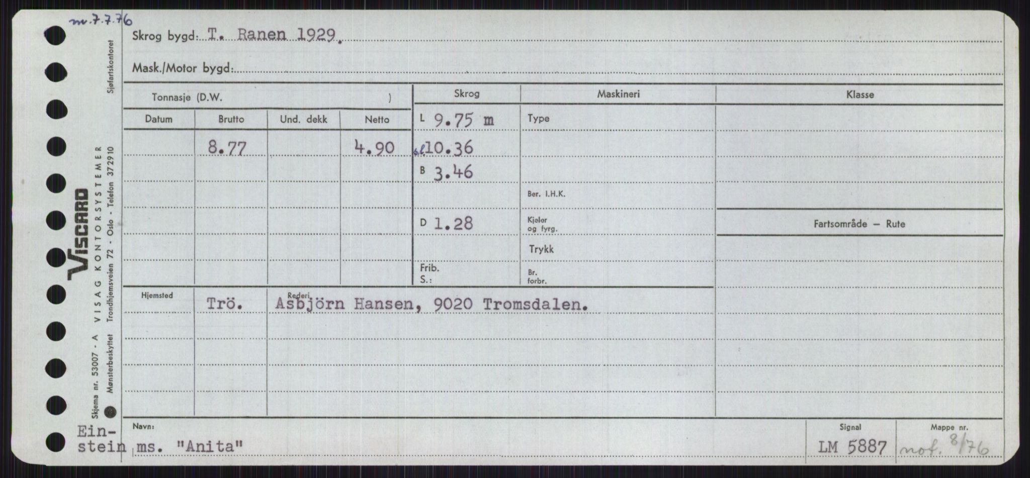 Sjøfartsdirektoratet med forløpere, Skipsmålingen, AV/RA-S-1627/H/Ha/L0001/0001: Fartøy, A-Eig / Fartøy A-Bjøn, p. 263