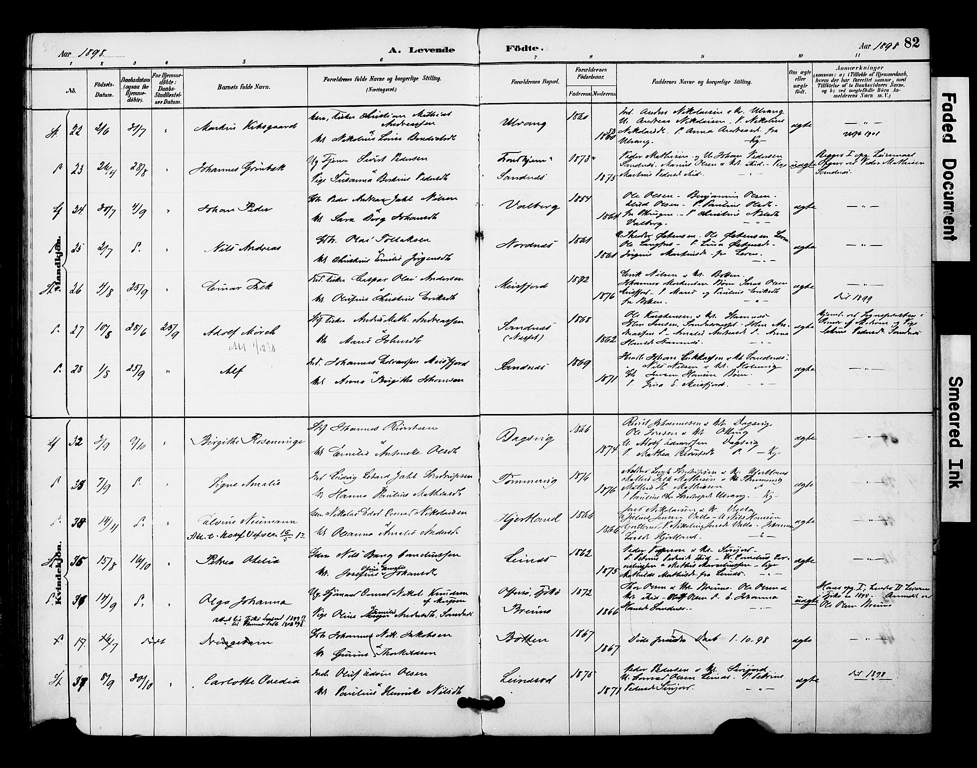 Ministerialprotokoller, klokkerbøker og fødselsregistre - Nordland, AV/SAT-A-1459/831/L0471: Parish register (official) no. 831A02, 1886-1901, p. 82