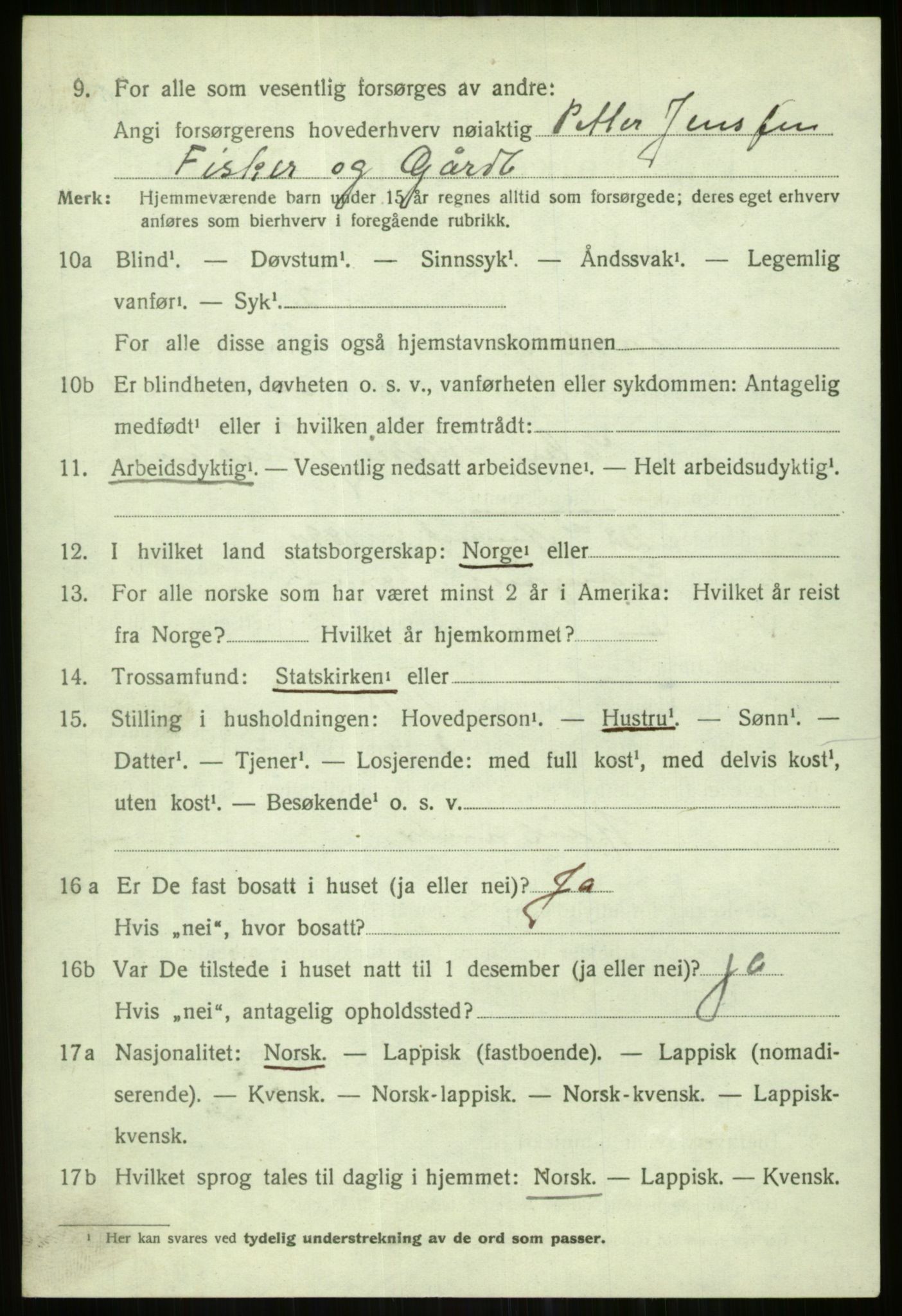 SATØ, 1920 census for Karlsøy, 1920, p. 3784