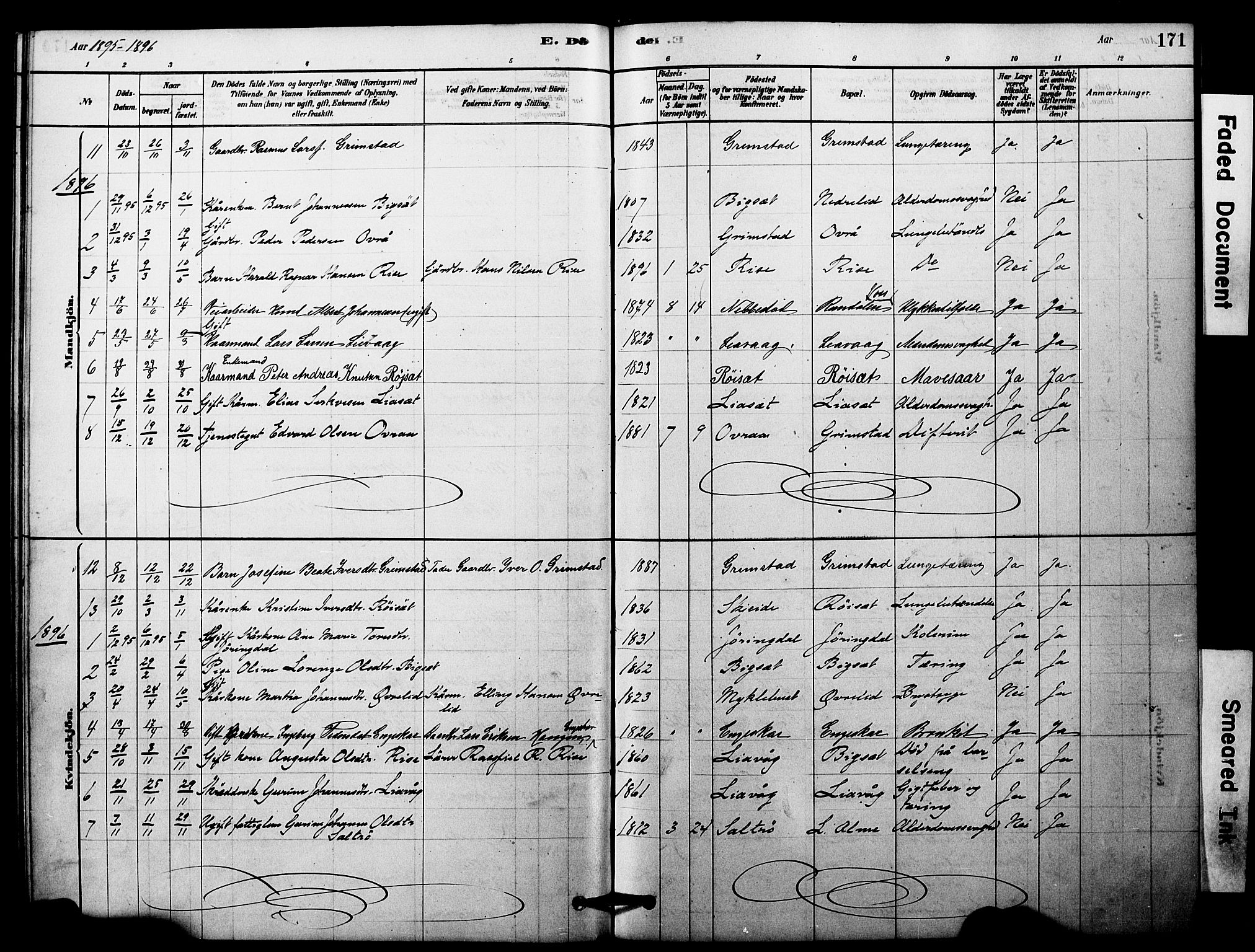 Ministerialprotokoller, klokkerbøker og fødselsregistre - Møre og Romsdal, SAT/A-1454/510/L0122: Parish register (official) no. 510A02, 1878-1897, p. 171