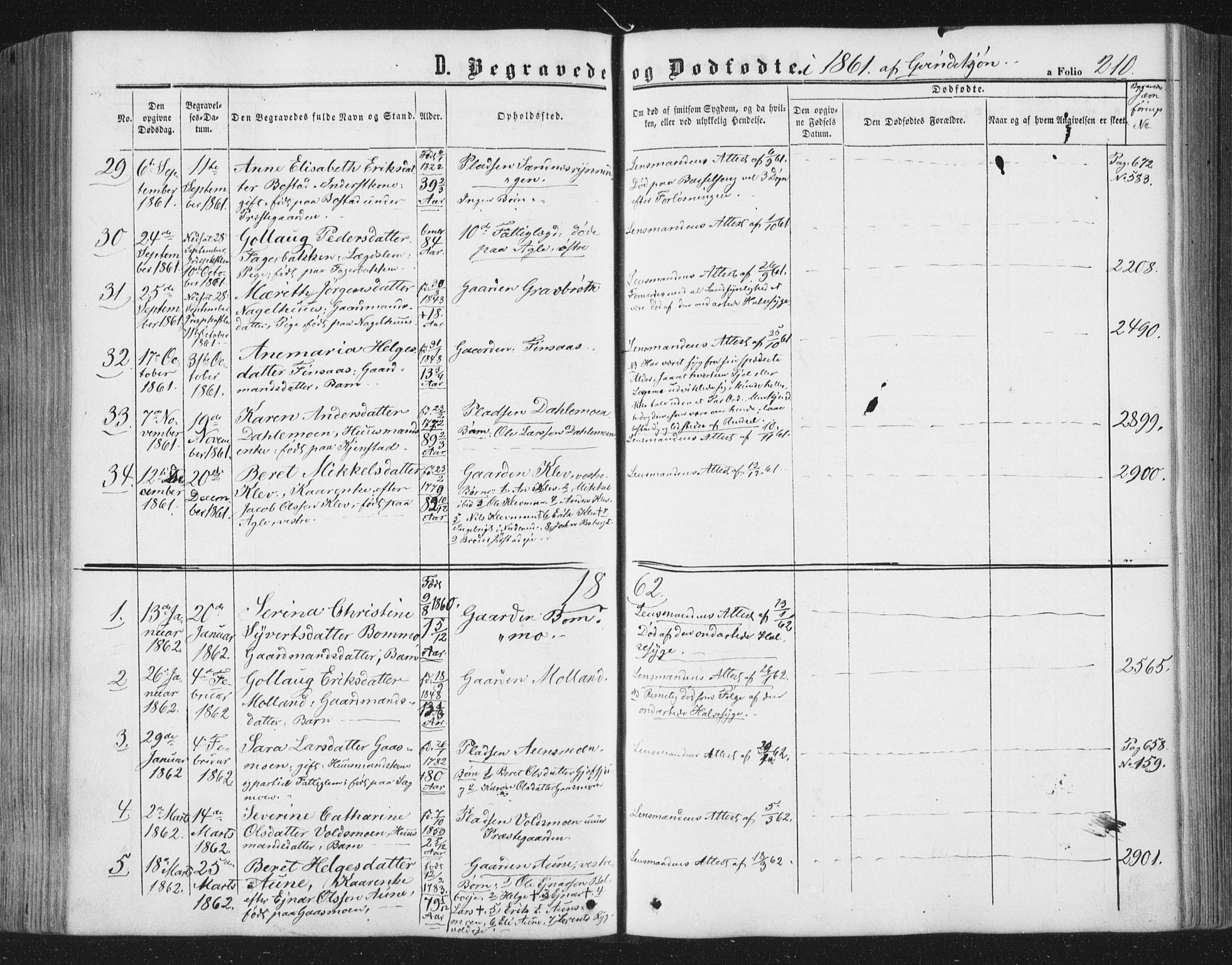 Ministerialprotokoller, klokkerbøker og fødselsregistre - Nord-Trøndelag, SAT/A-1458/749/L0472: Parish register (official) no. 749A06, 1857-1873, p. 210