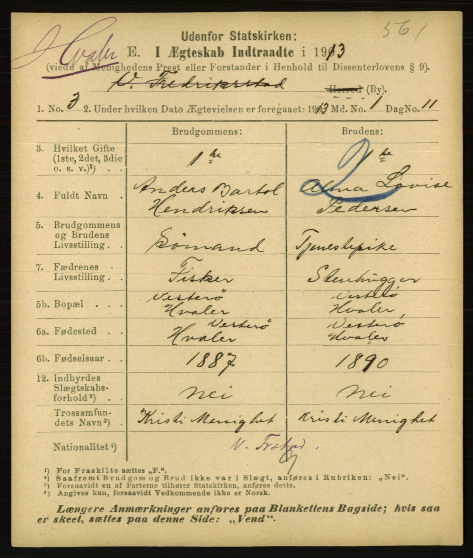 Statistisk sentralbyrå, Sosiodemografiske emner, Befolkning, AV/RA-S-2228/E/L0011: Fødte, gifte, døde dissentere., 1913, p. 1617