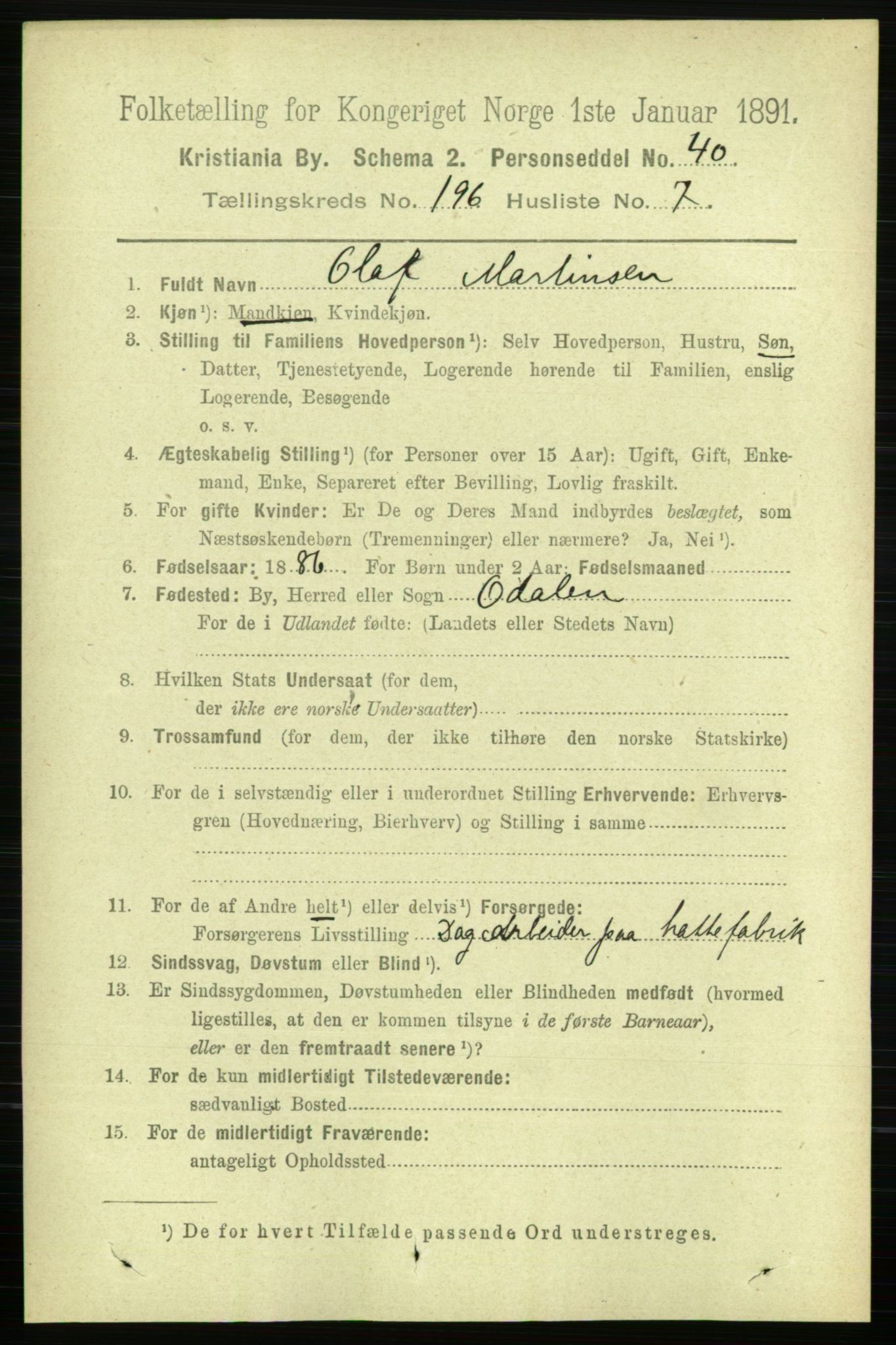 RA, 1891 census for 0301 Kristiania, 1891, p. 118496