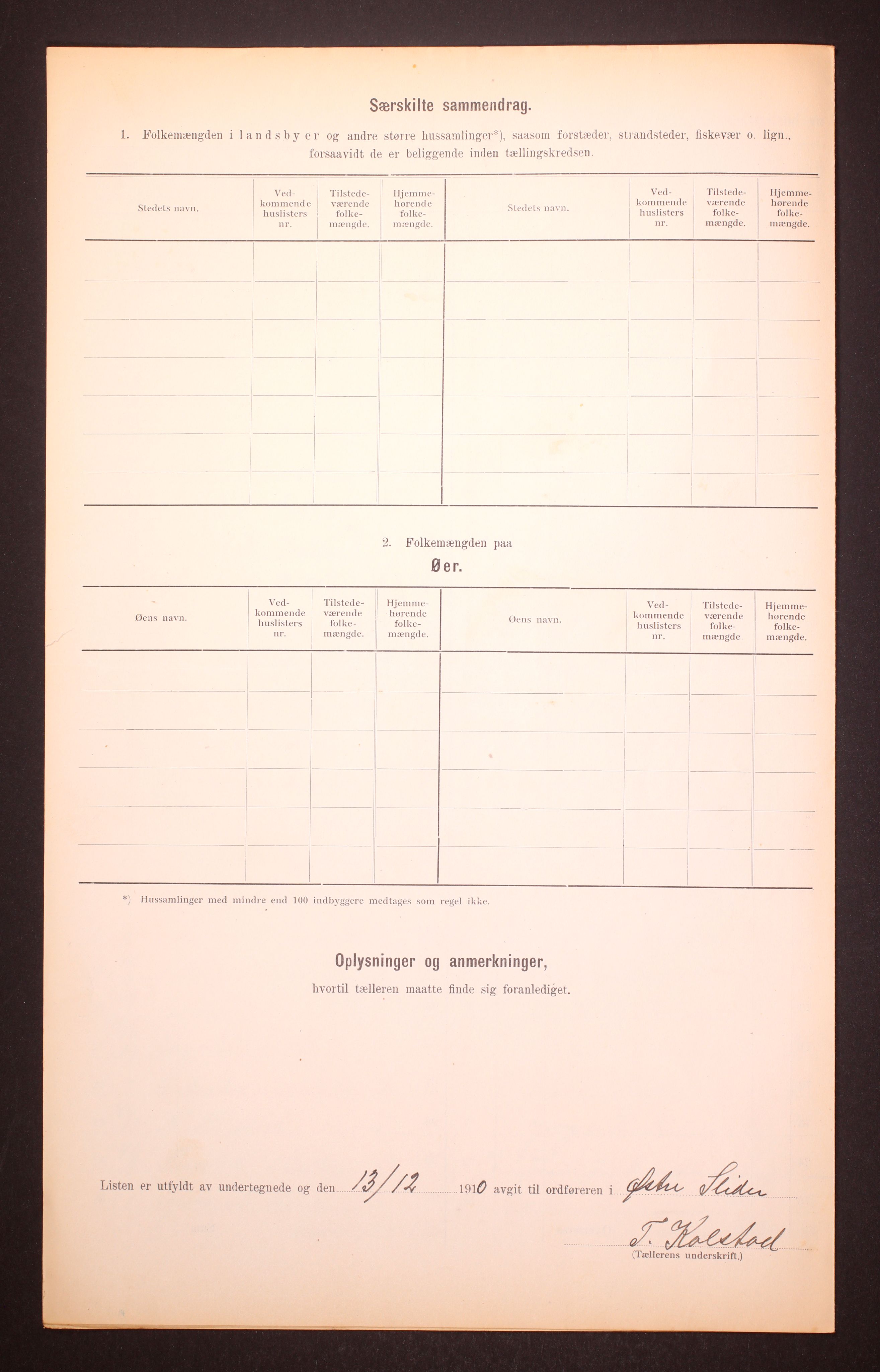 RA, 1910 census for Øystre Slidre, 1910, p. 6