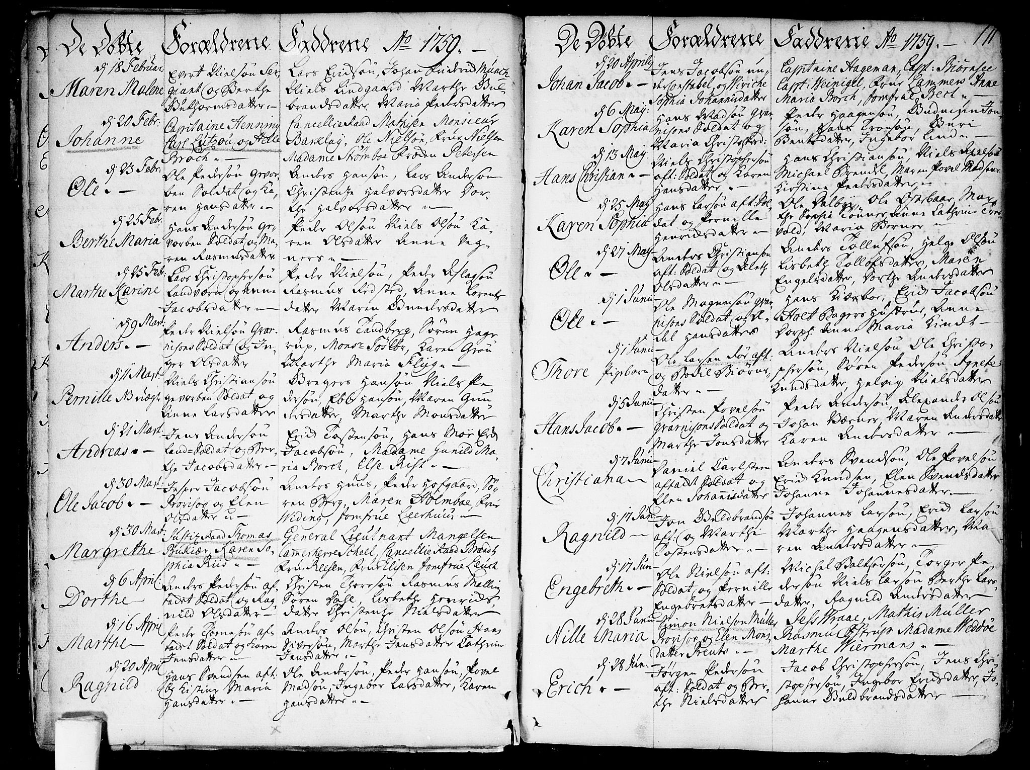 Garnisonsmenigheten Kirkebøker, SAO/A-10846/F/Fa/L0002: Parish register (official) no. 2, 1757-1776, p. 11