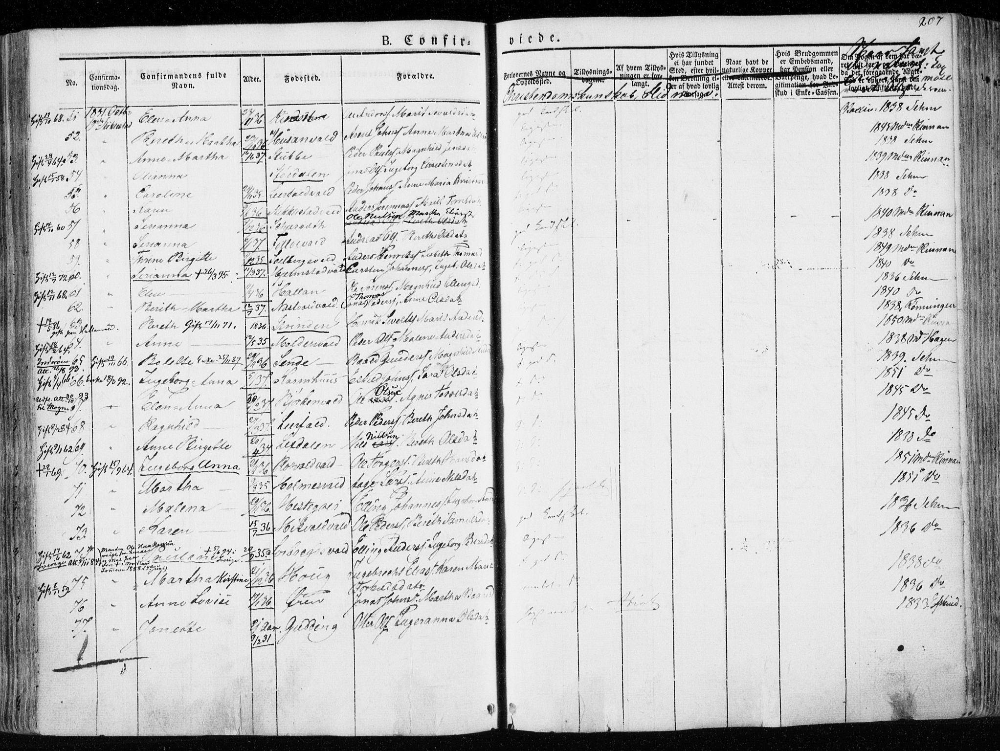 Ministerialprotokoller, klokkerbøker og fødselsregistre - Nord-Trøndelag, SAT/A-1458/723/L0239: Parish register (official) no. 723A08, 1841-1851, p. 207