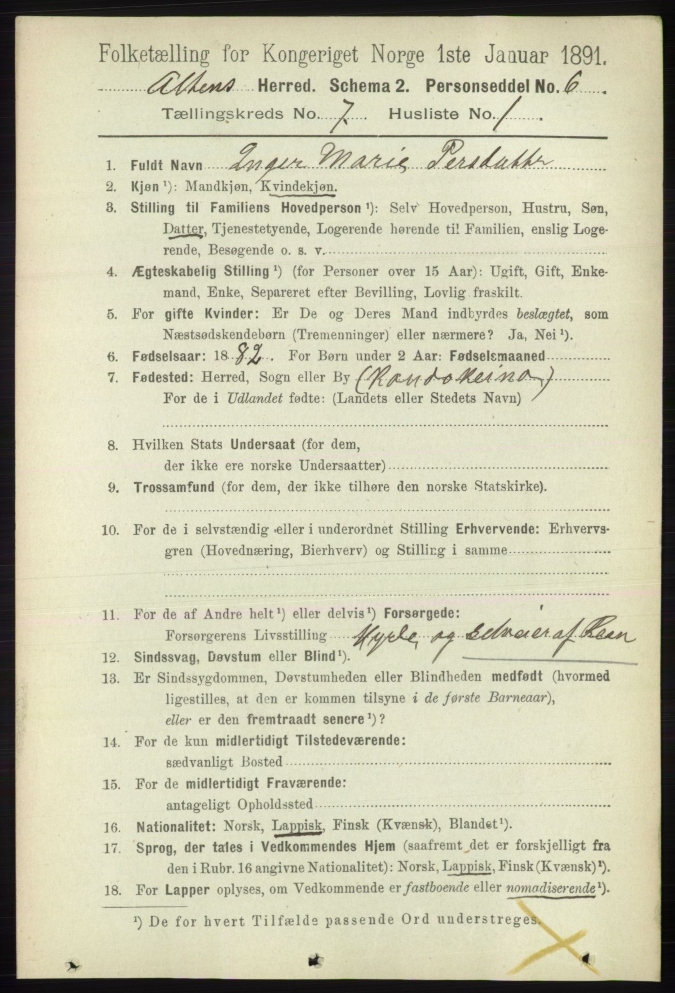 RA, 1891 census for 2012 Alta, 1891, p. 2110