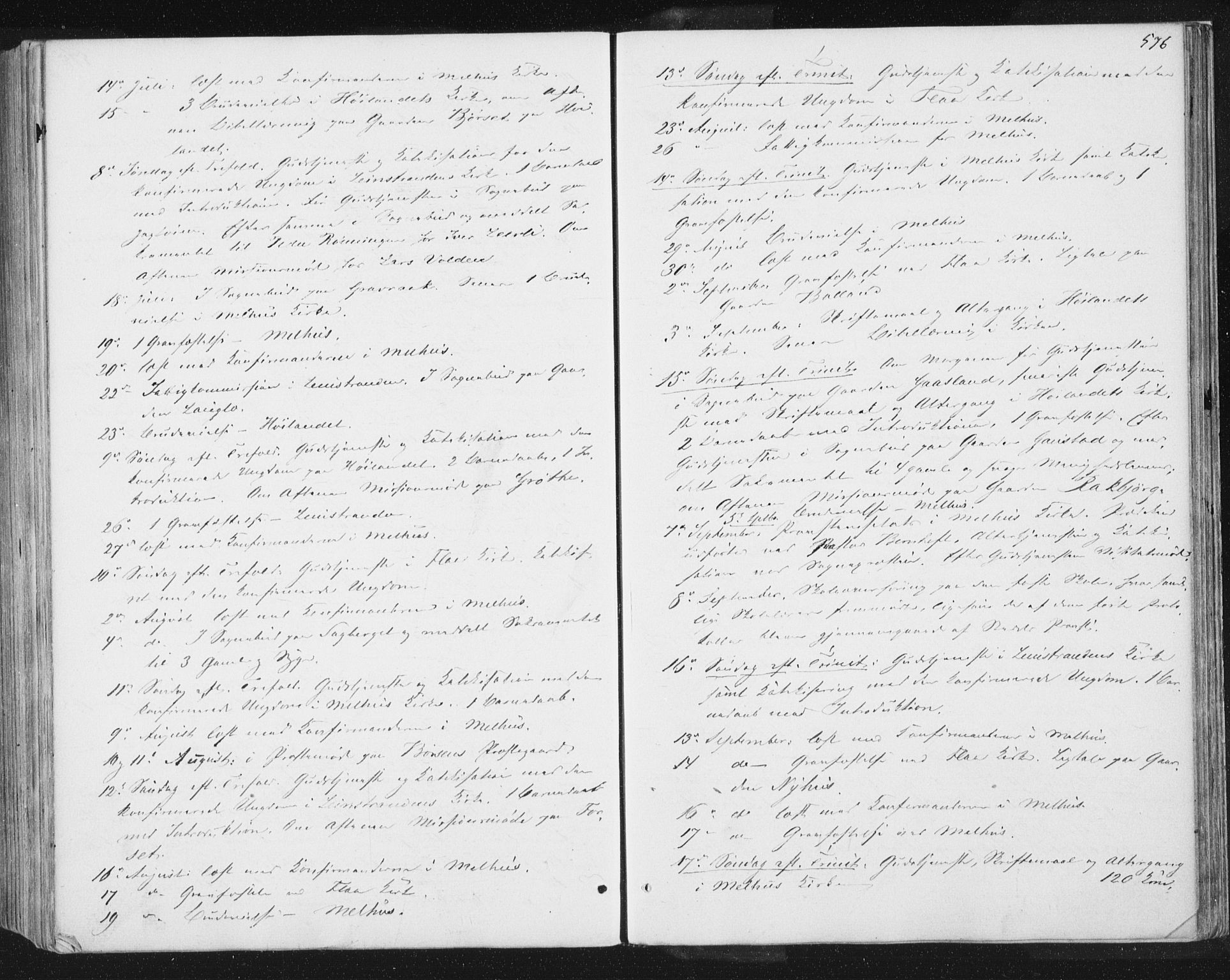 Ministerialprotokoller, klokkerbøker og fødselsregistre - Sør-Trøndelag, SAT/A-1456/691/L1077: Parish register (official) no. 691A09, 1862-1873, p. 576